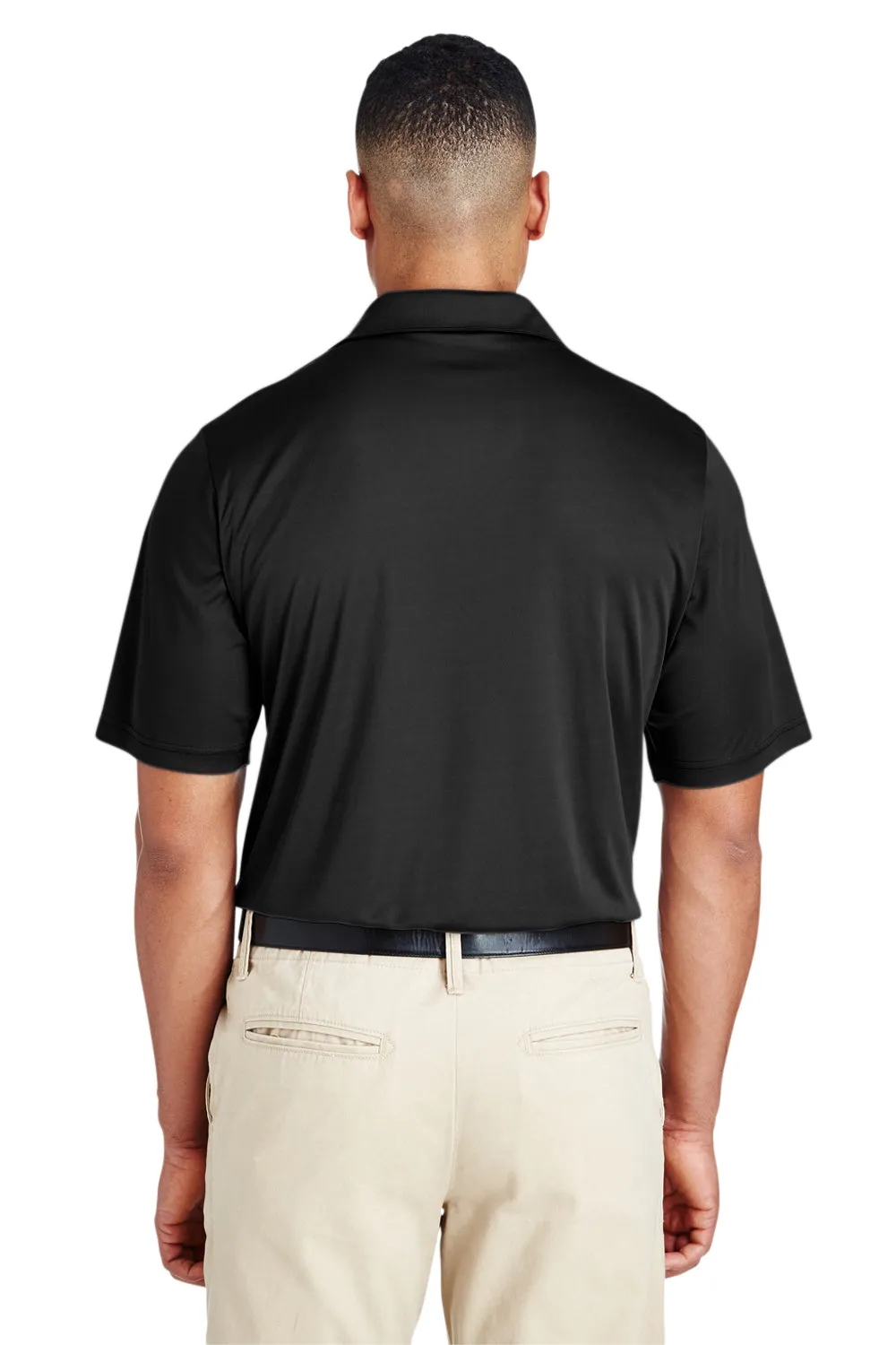 Team 365 Mens Zone Performance Moisture Wicking Short Sleeve Polo Shirt - Black
