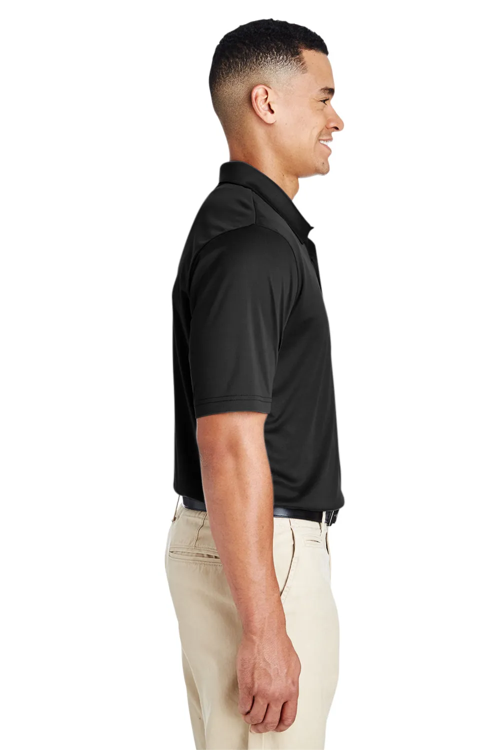 Team 365 Mens Zone Performance Moisture Wicking Short Sleeve Polo Shirt - Black