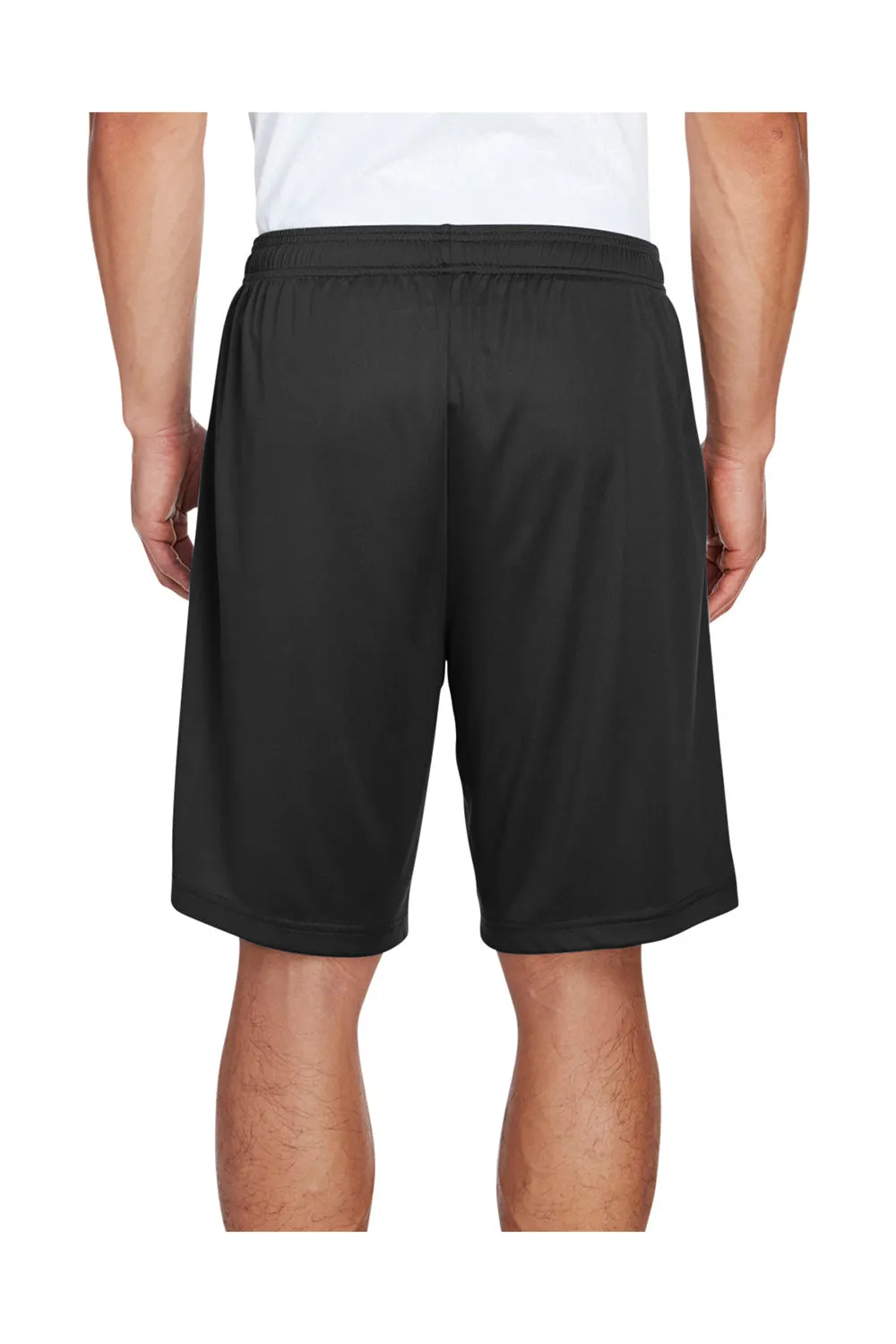 Team 365 Mens Zone Performance Moisture Wicking Shorts w/ Pockets - Black