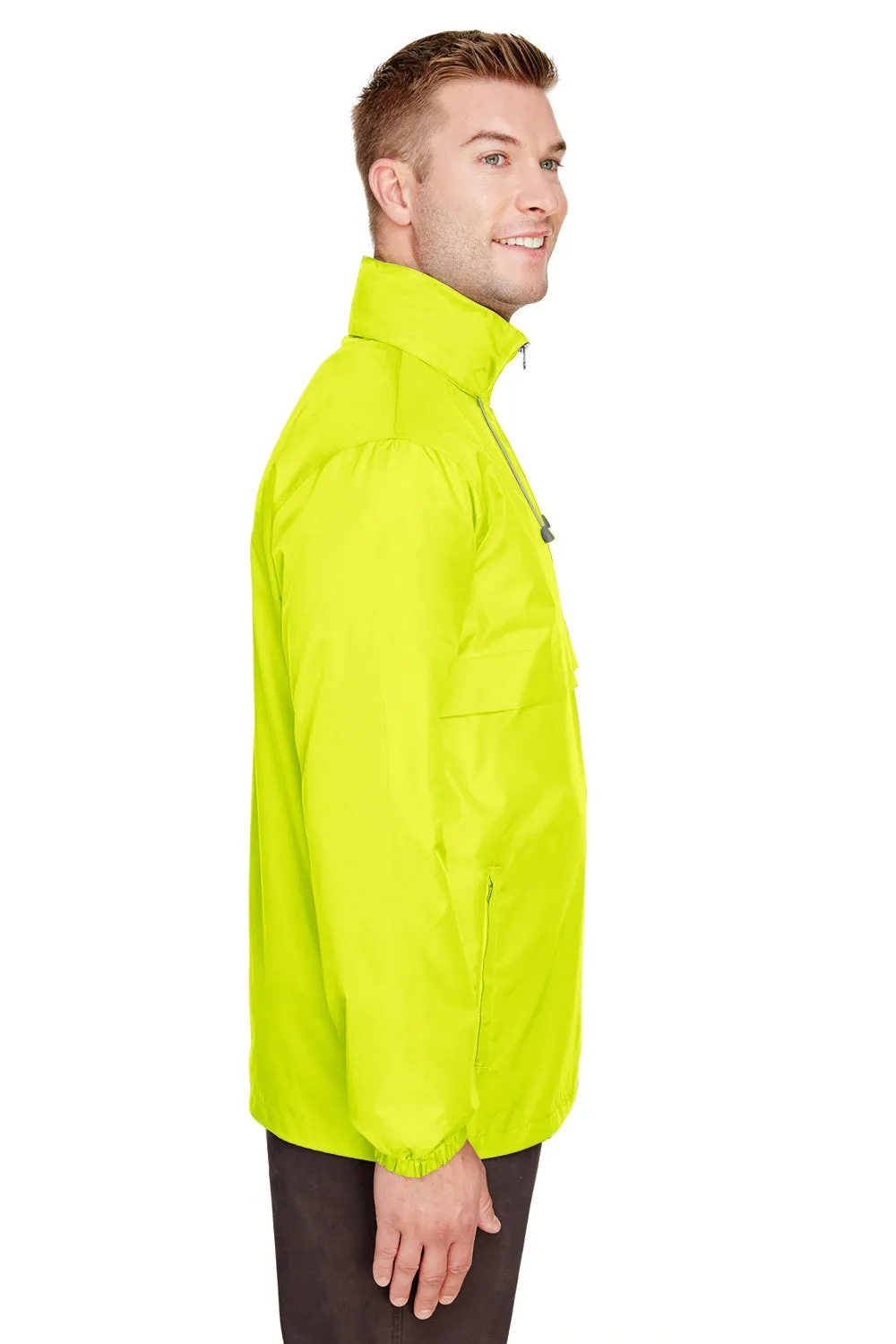Team 365 Mens Zone Protect Water Resistant Full Zip Hooded Jacket - Safety Yellow