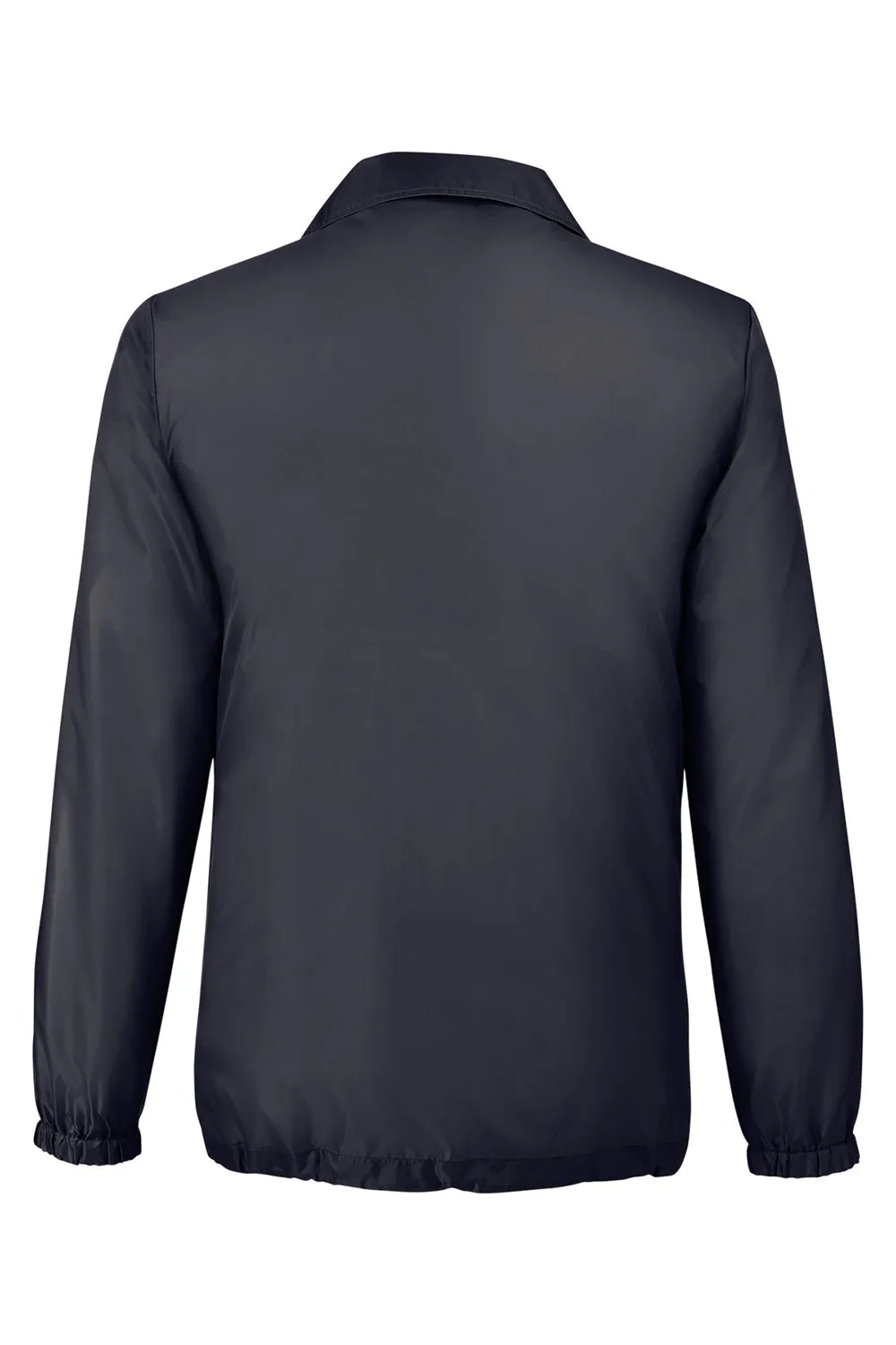 Team 365 Mens Zone Protect Water Resistant Snap Down Coaches Jacket - Black