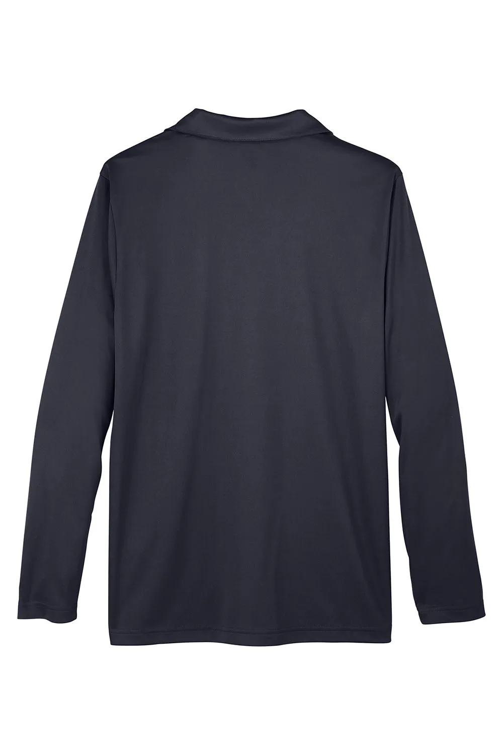 Team 365 Mens Zone Sonic Moisture Wicking Long Sleeve Polo Shirt - Black