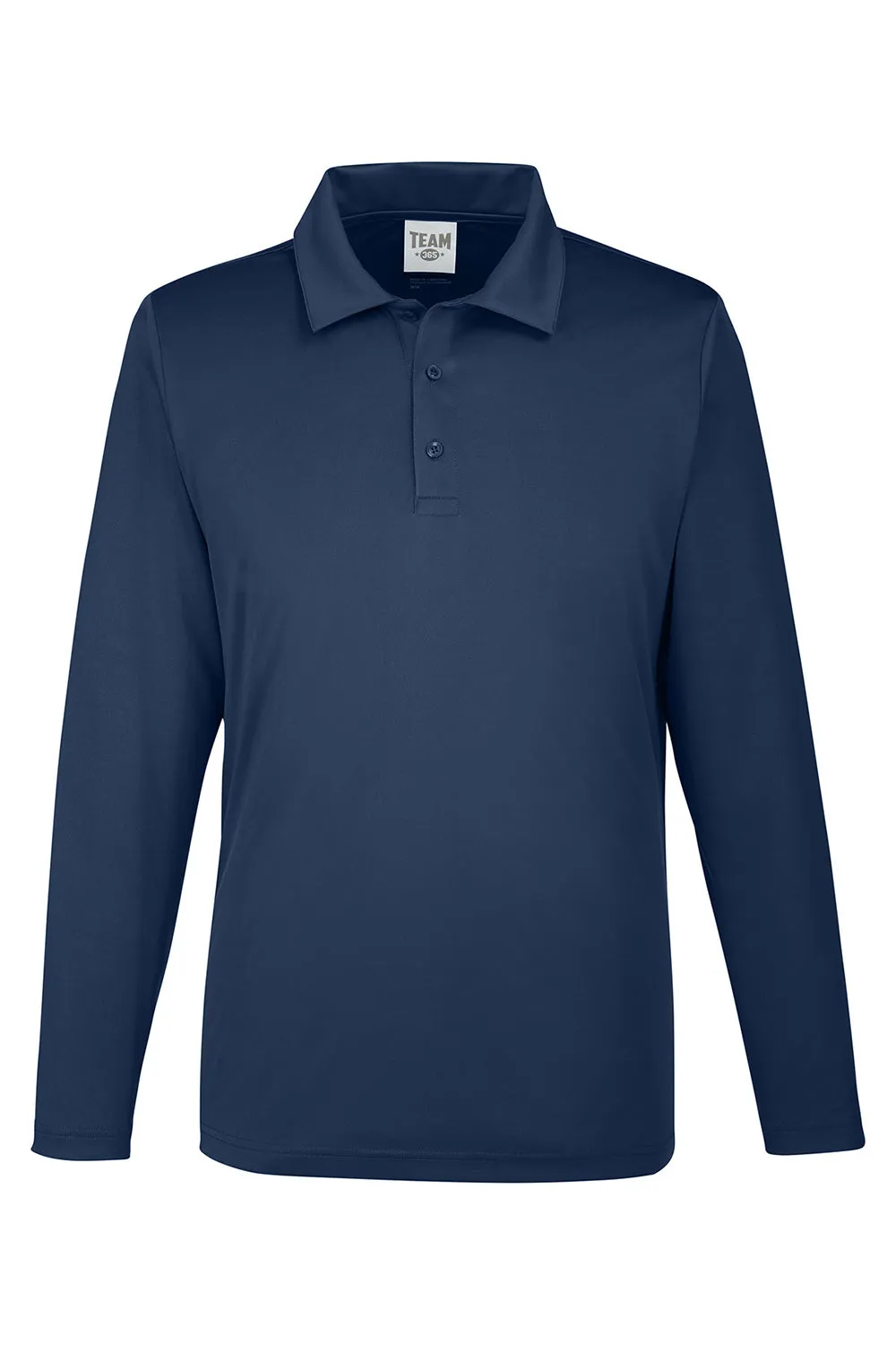 Team 365 Mens Zone Sonic Moisture Wicking Long Sleeve Polo Shirt - Dark Navy Blue
