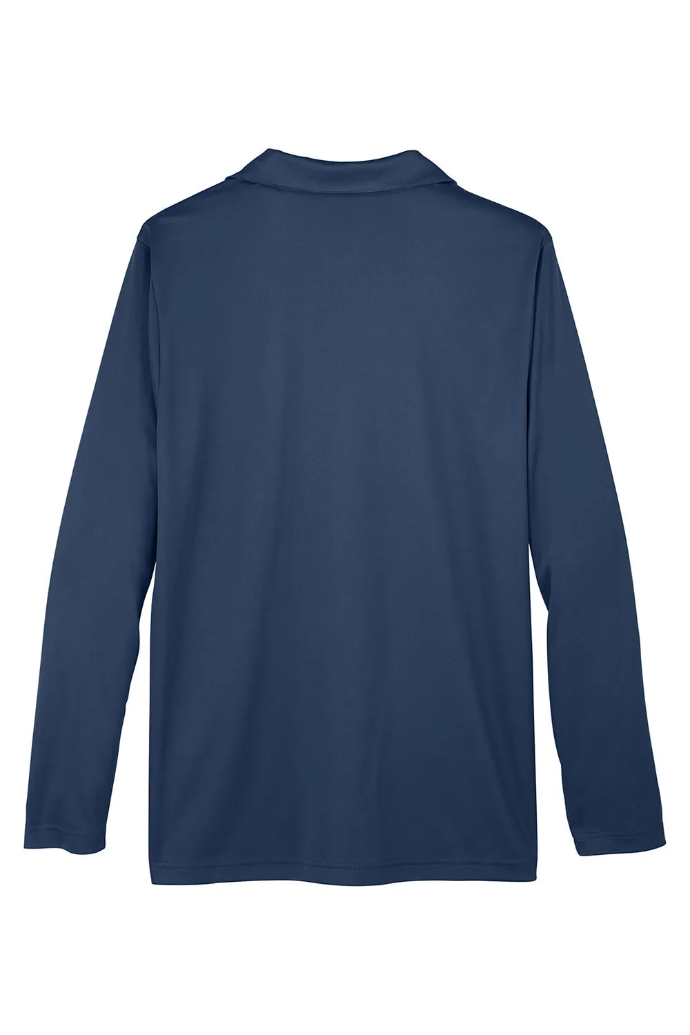 Team 365 Mens Zone Sonic Moisture Wicking Long Sleeve Polo Shirt - Dark Navy Blue