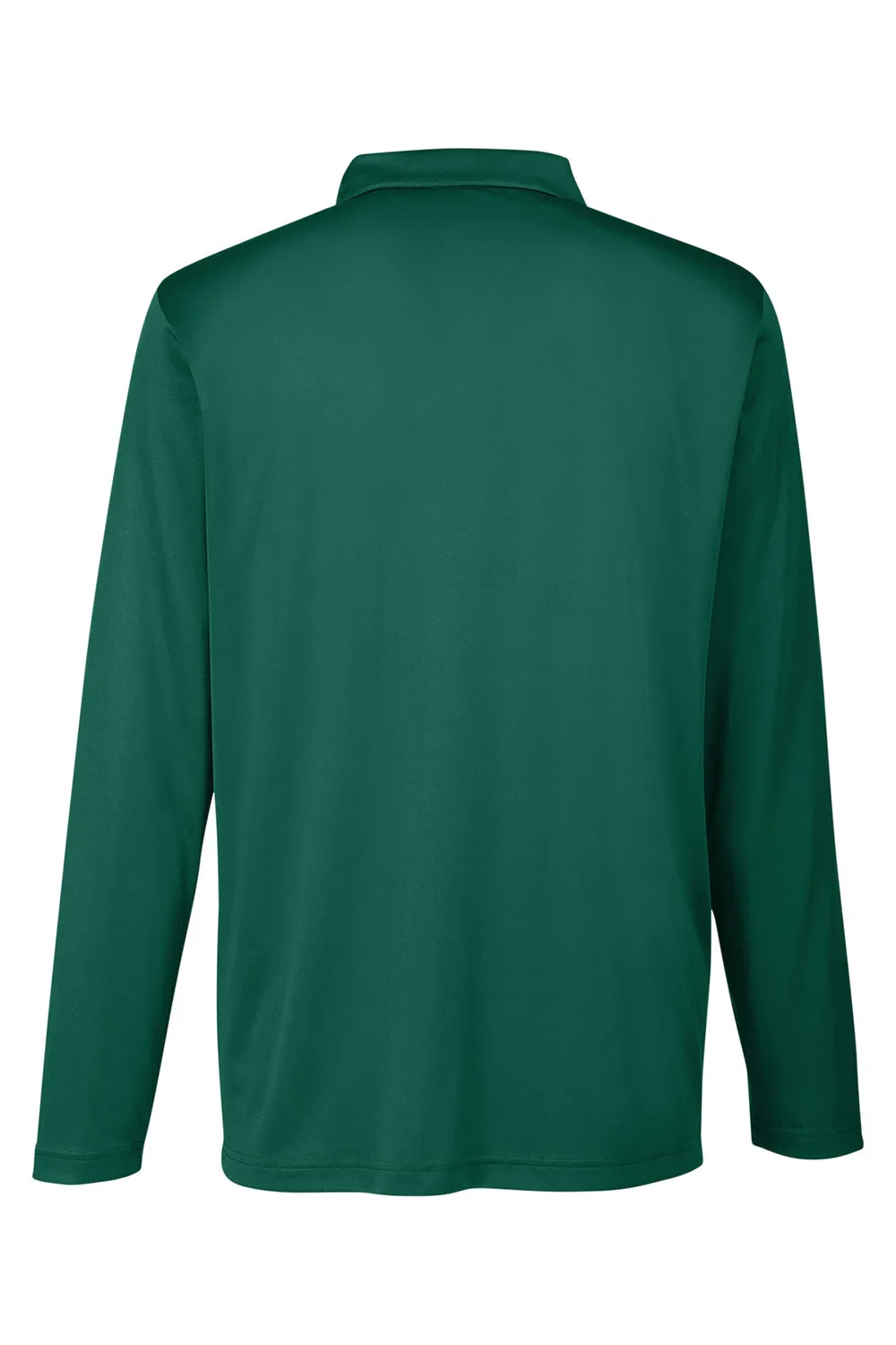 Team 365 Mens Zone Sonic Moisture Wicking Long Sleeve Polo Shirt - Forest Green