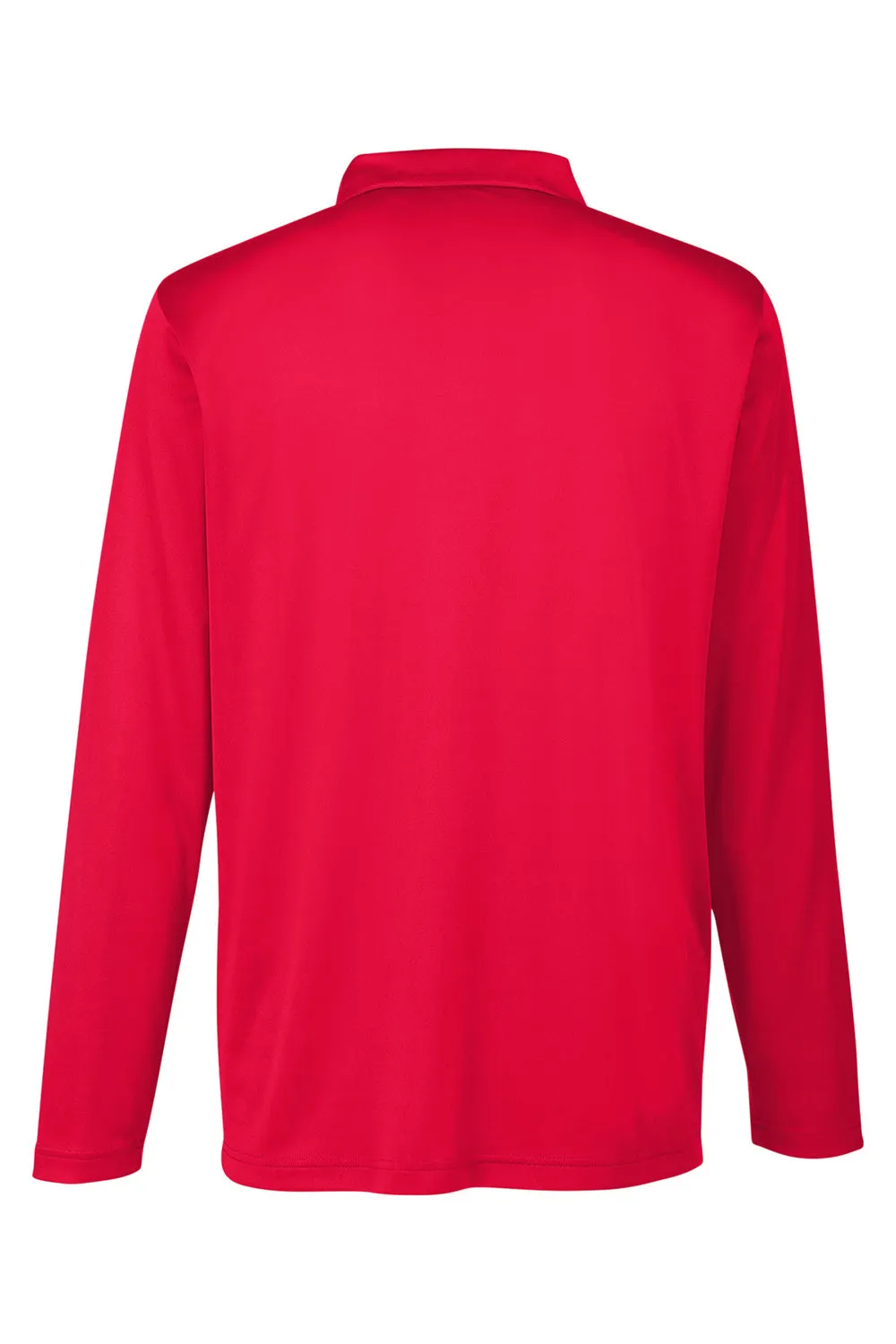 Team 365 Mens Zone Sonic Moisture Wicking Long Sleeve Polo Shirt - Red