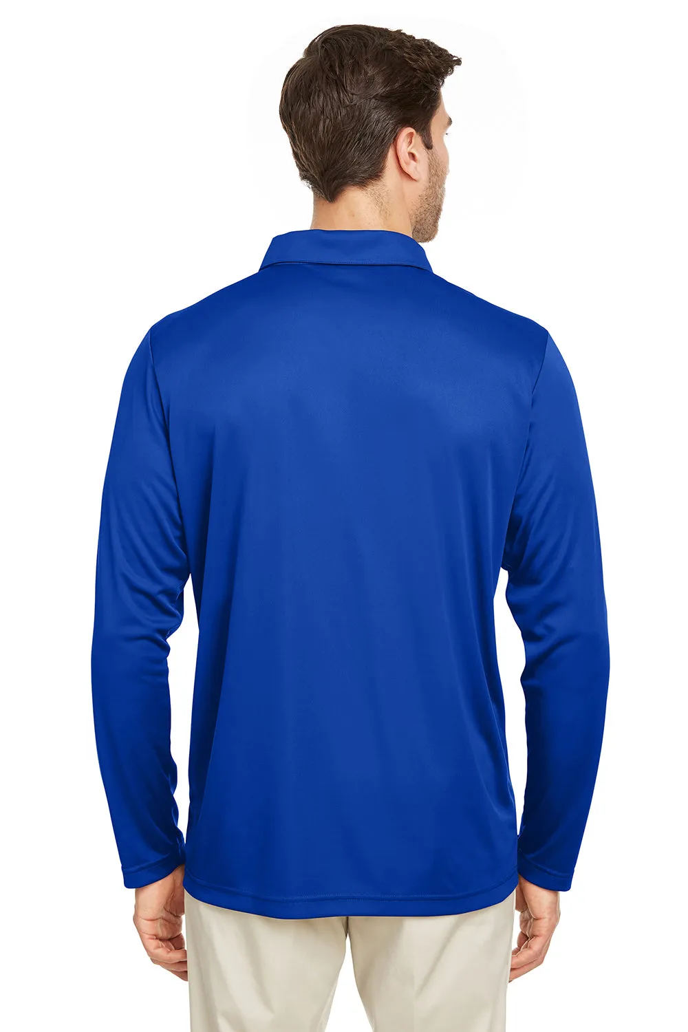 Team 365 Mens Zone Sonic Moisture Wicking Long Sleeve Polo Shirt - Royal Blue