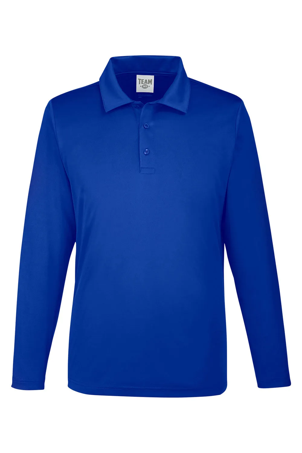 Team 365 Mens Zone Sonic Moisture Wicking Long Sleeve Polo Shirt - Royal Blue