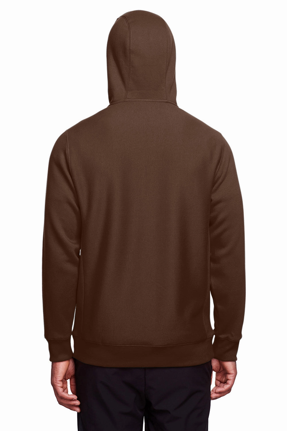 Team 365 Mens Zone HydroSport Fleece Water Resistant Full Zip Hooded Sweatshirt Hoodie w/ Pockets - Dark Brown
