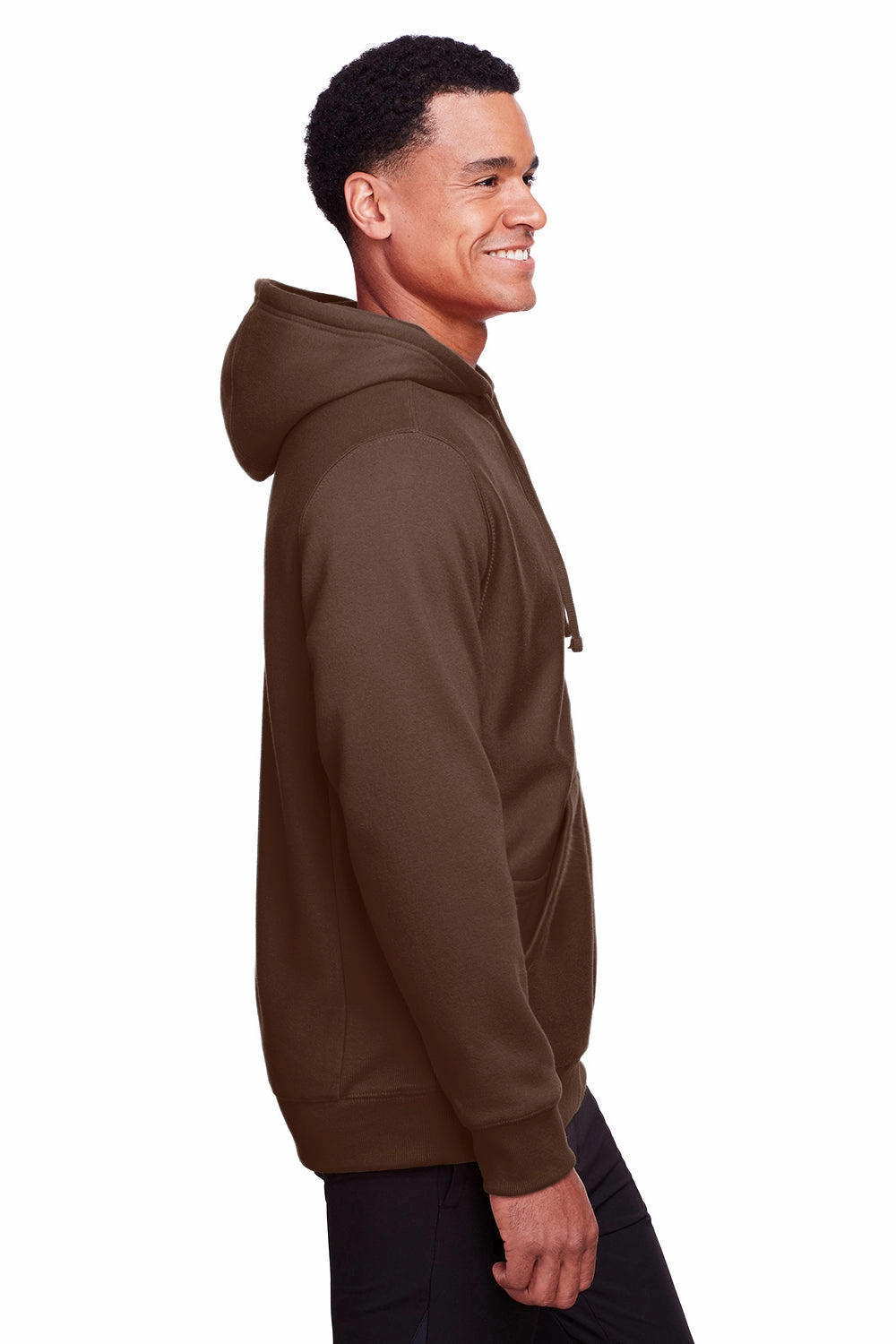 Team 365 Mens Zone HydroSport Fleece Water Resistant Full Zip Hooded Sweatshirt Hoodie w/ Pockets - Dark Brown