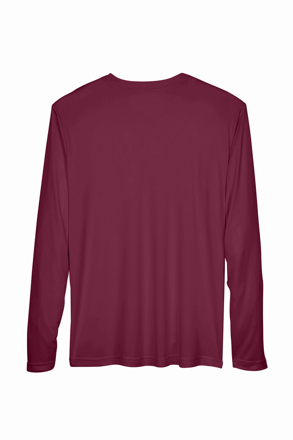 Team 365 Mens Zone Performance Moisture Wicking Long Sleeve Crewneck T-Shirt - Maroon