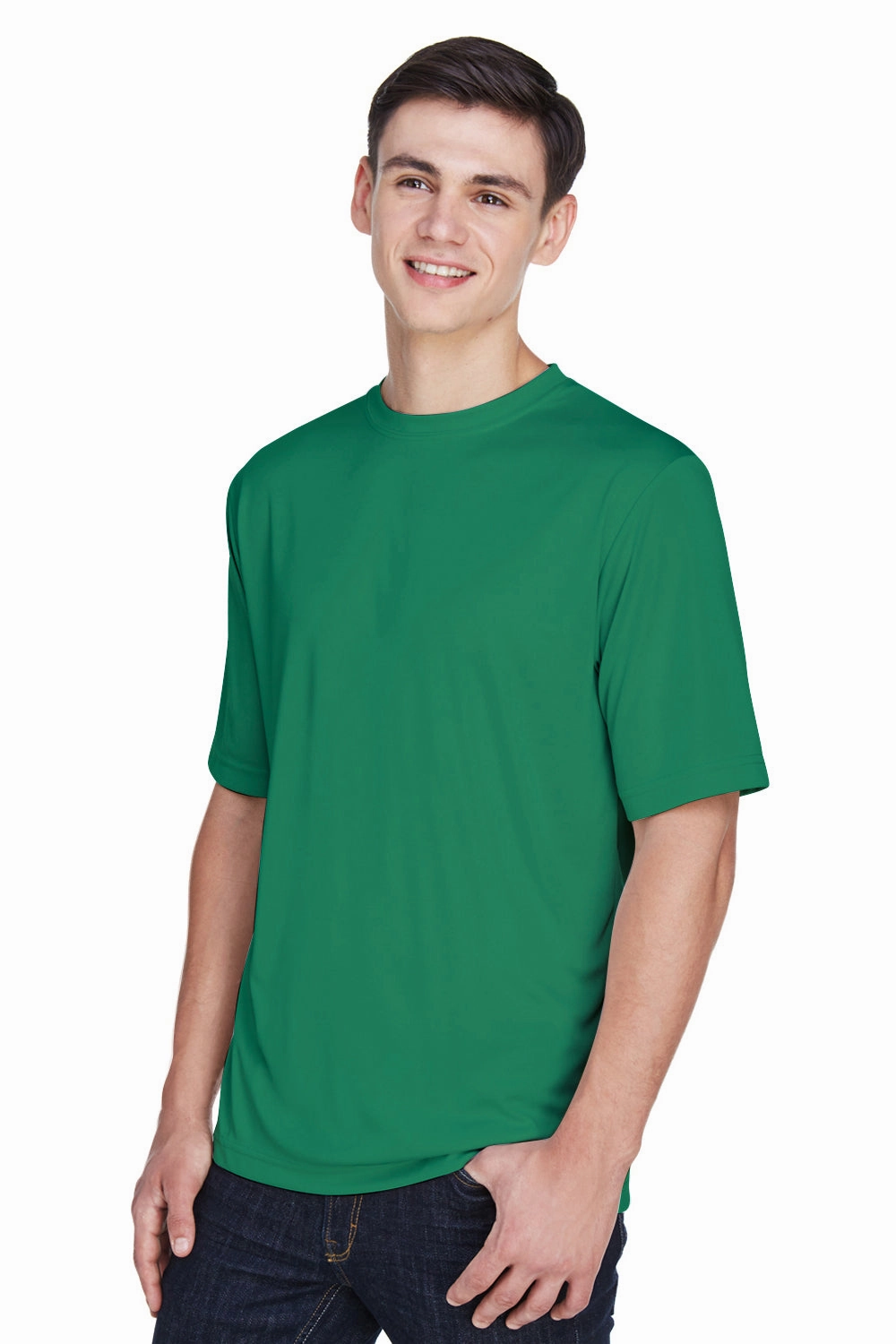 Team 365 Mens Zone Performance Moisture Wicking Short Sleeve Crewneck T-Shirt - Kelly Green