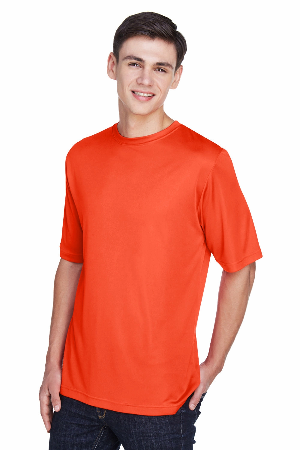 Team 365 Mens Zone Performance Moisture Wicking Short Sleeve Crewneck T-Shirt - Orange