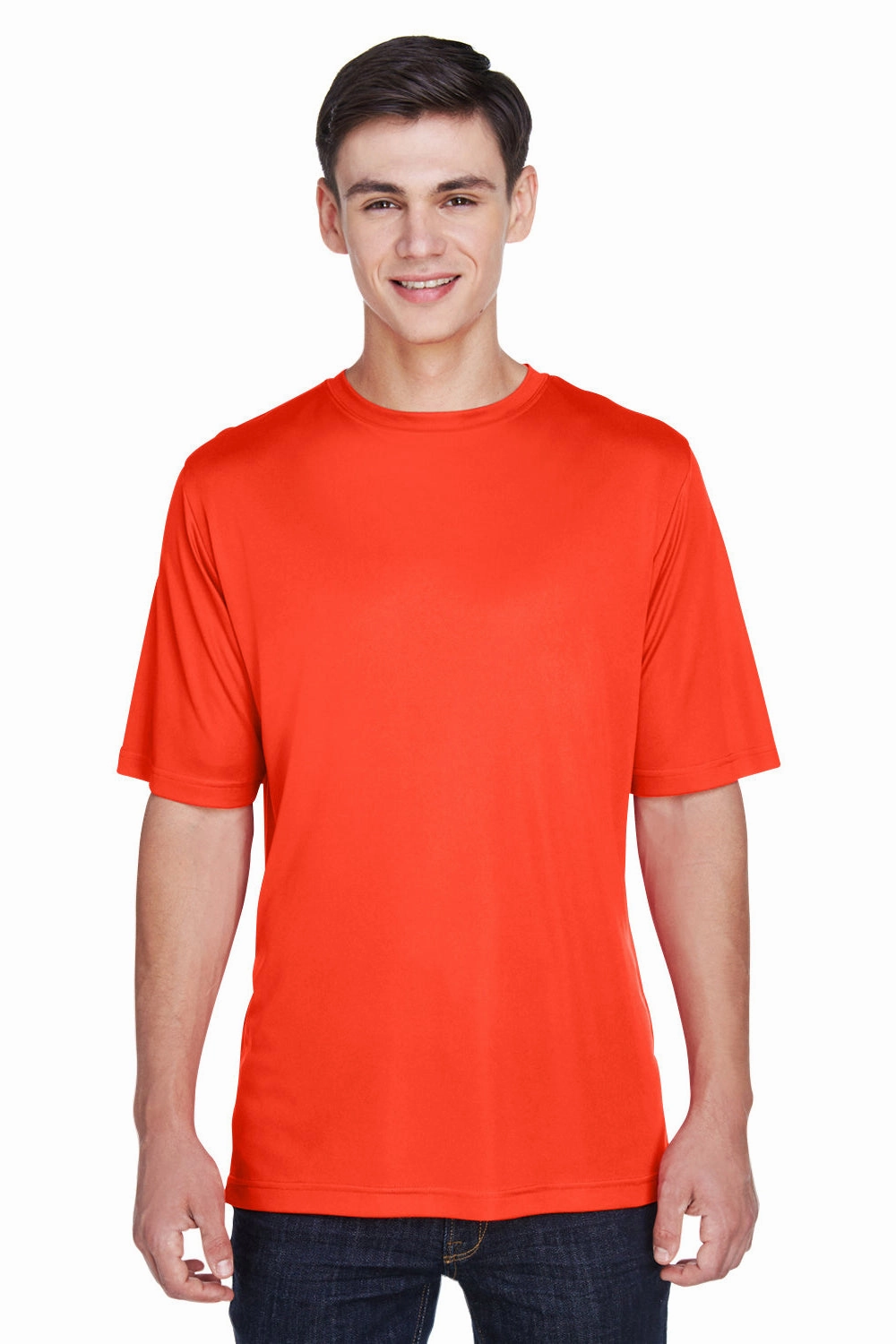 Team 365 Mens Zone Performance Moisture Wicking Short Sleeve Crewneck T-Shirt - Orange