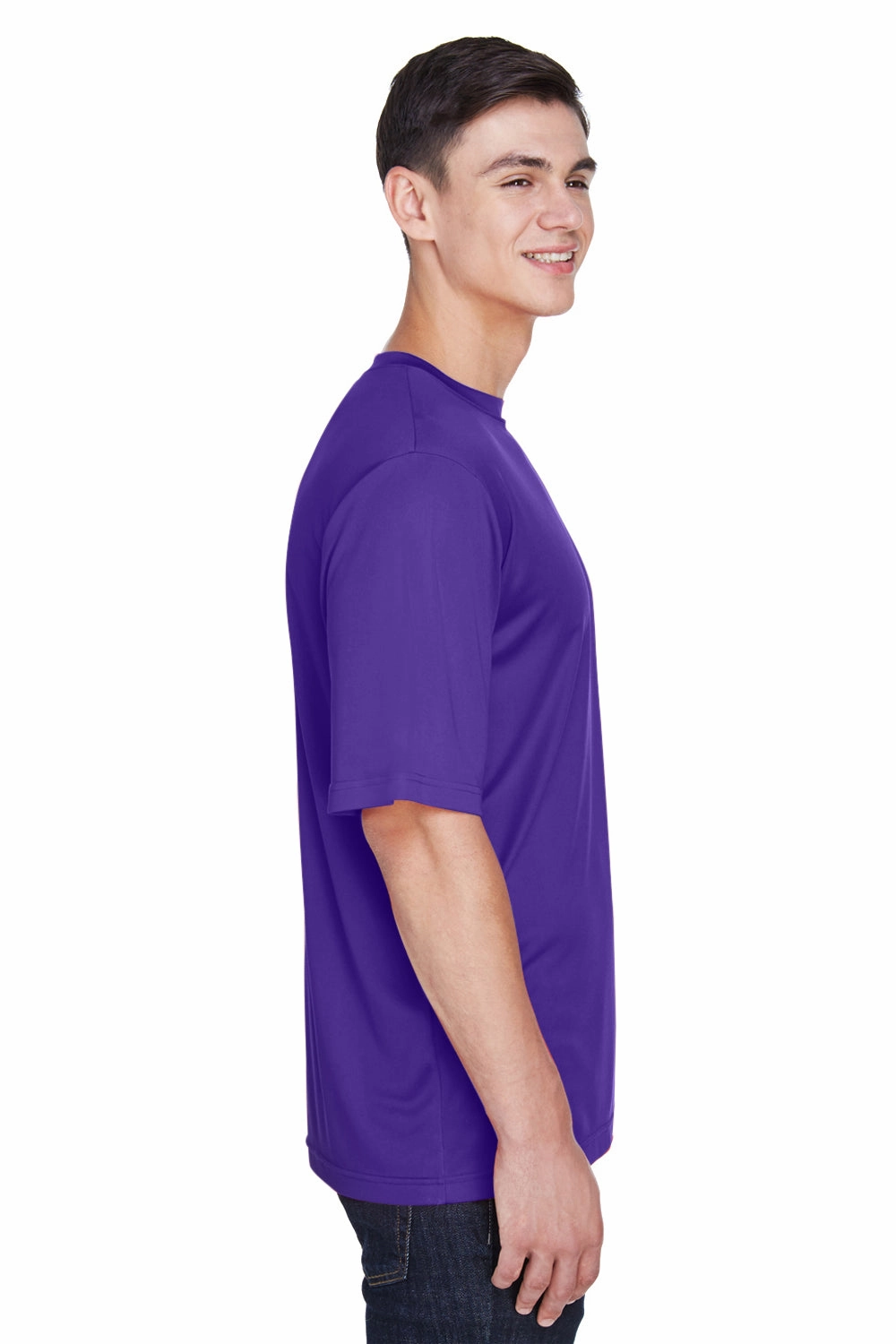 Team 365 Mens Zone Performance Moisture Wicking Short Sleeve Crewneck T-Shirt - Purple