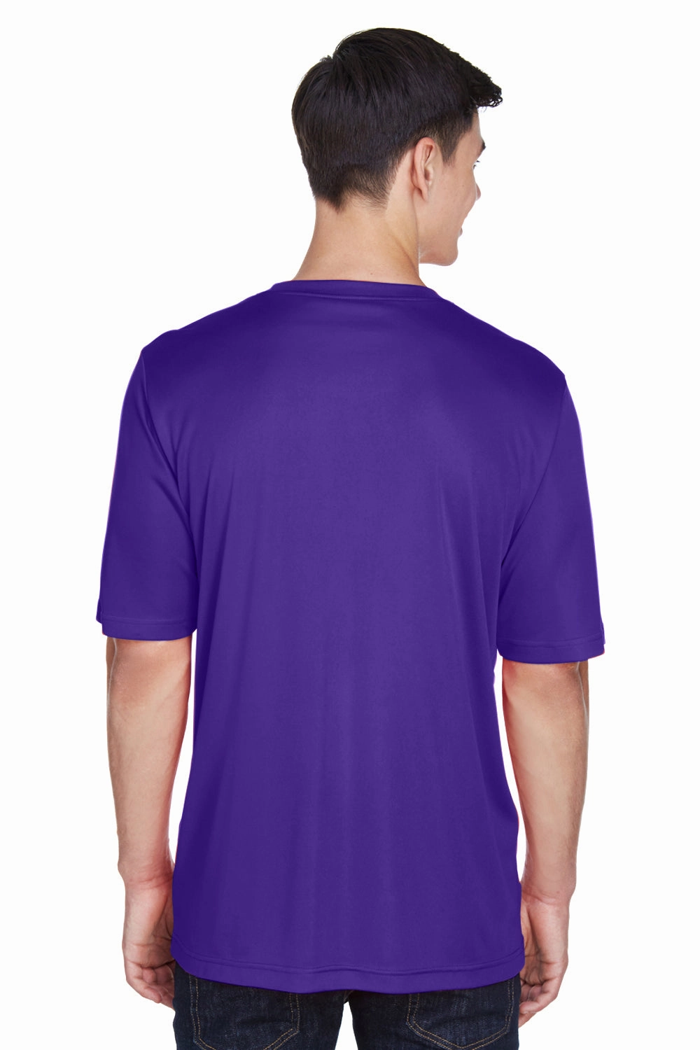 Team 365 Mens Zone Performance Moisture Wicking Short Sleeve Crewneck T-Shirt - Purple