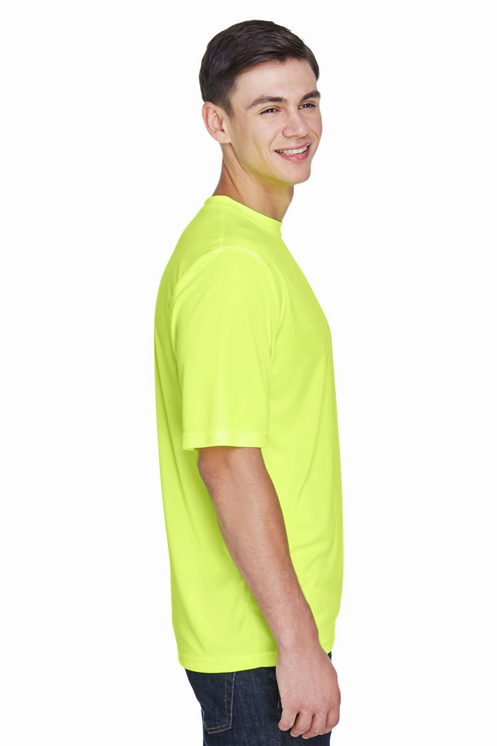 Team 365 Mens Zone Performance Moisture Wicking Short Sleeve Crewneck T-Shirt - Safety Yellow