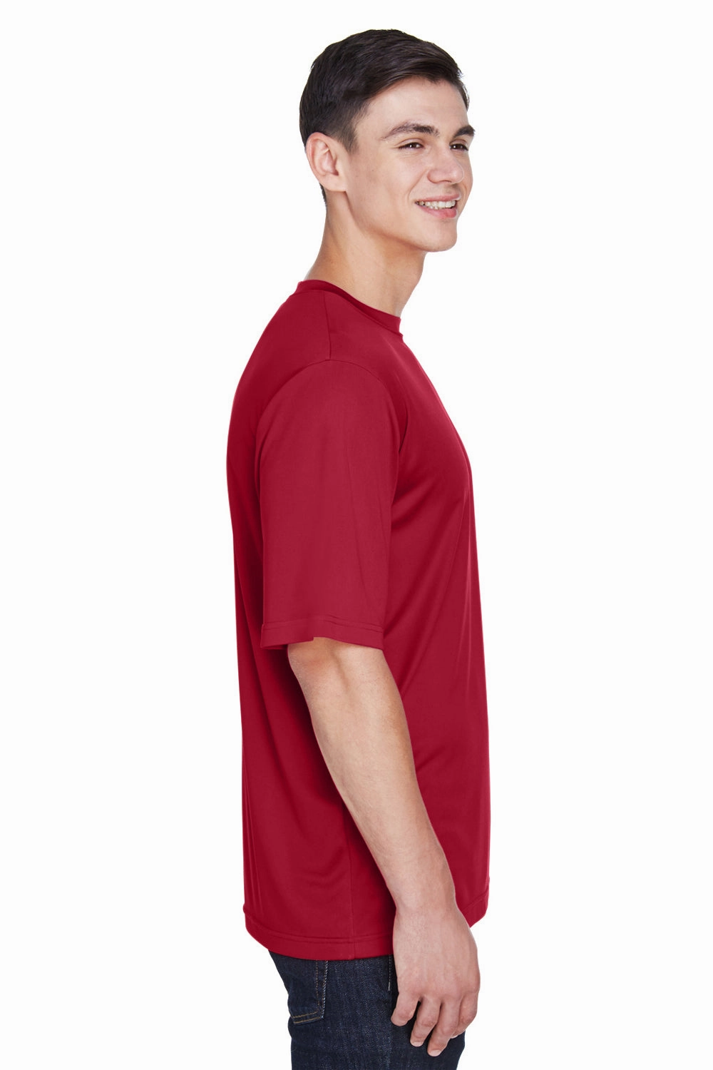 Team 365 Mens Zone Performance Moisture Wicking Short Sleeve Crewneck T-Shirt - Scarlet Red