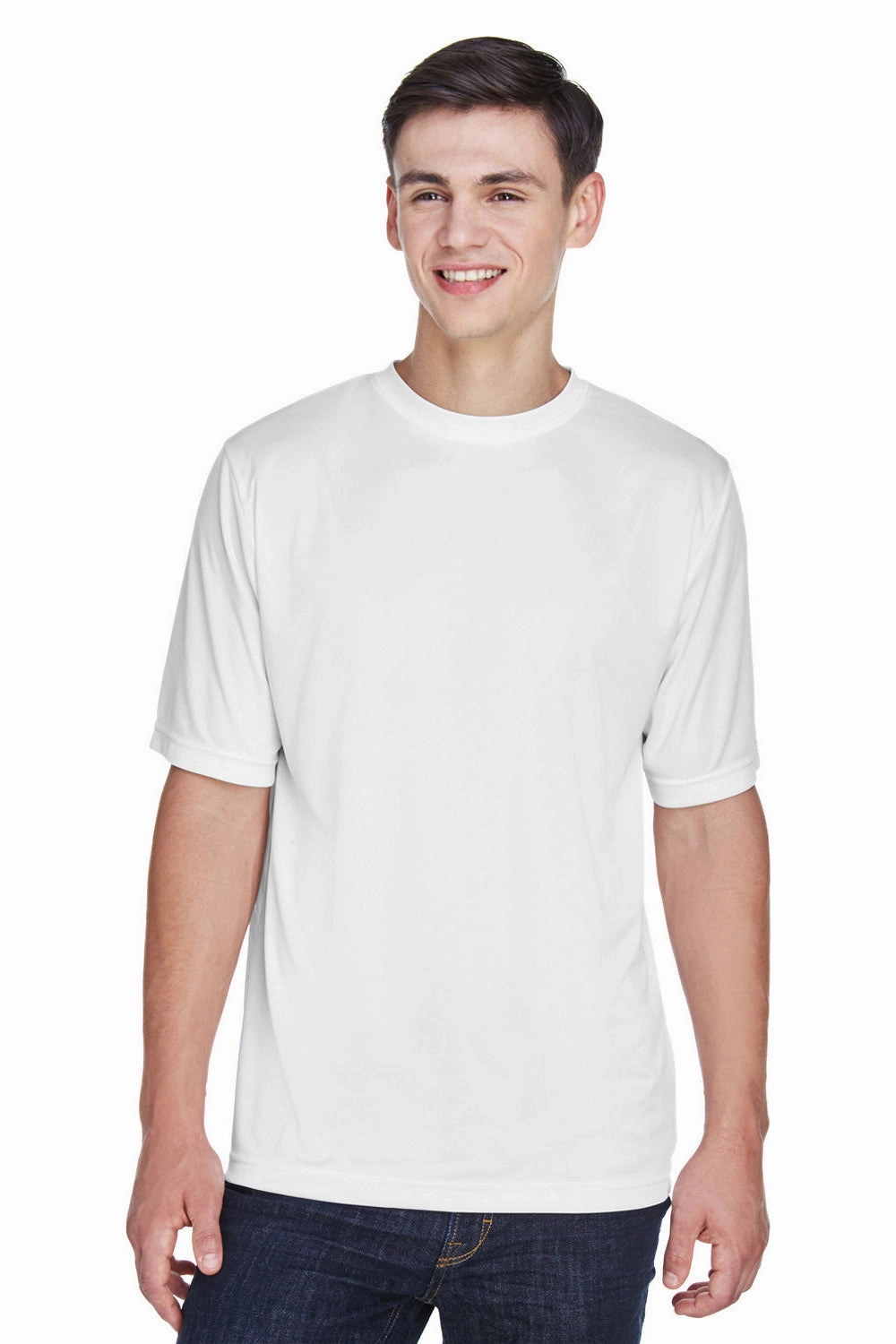 Team 365 Mens Zone Performance Moisture Wicking Short Sleeve Crewneck T-Shirt - White
