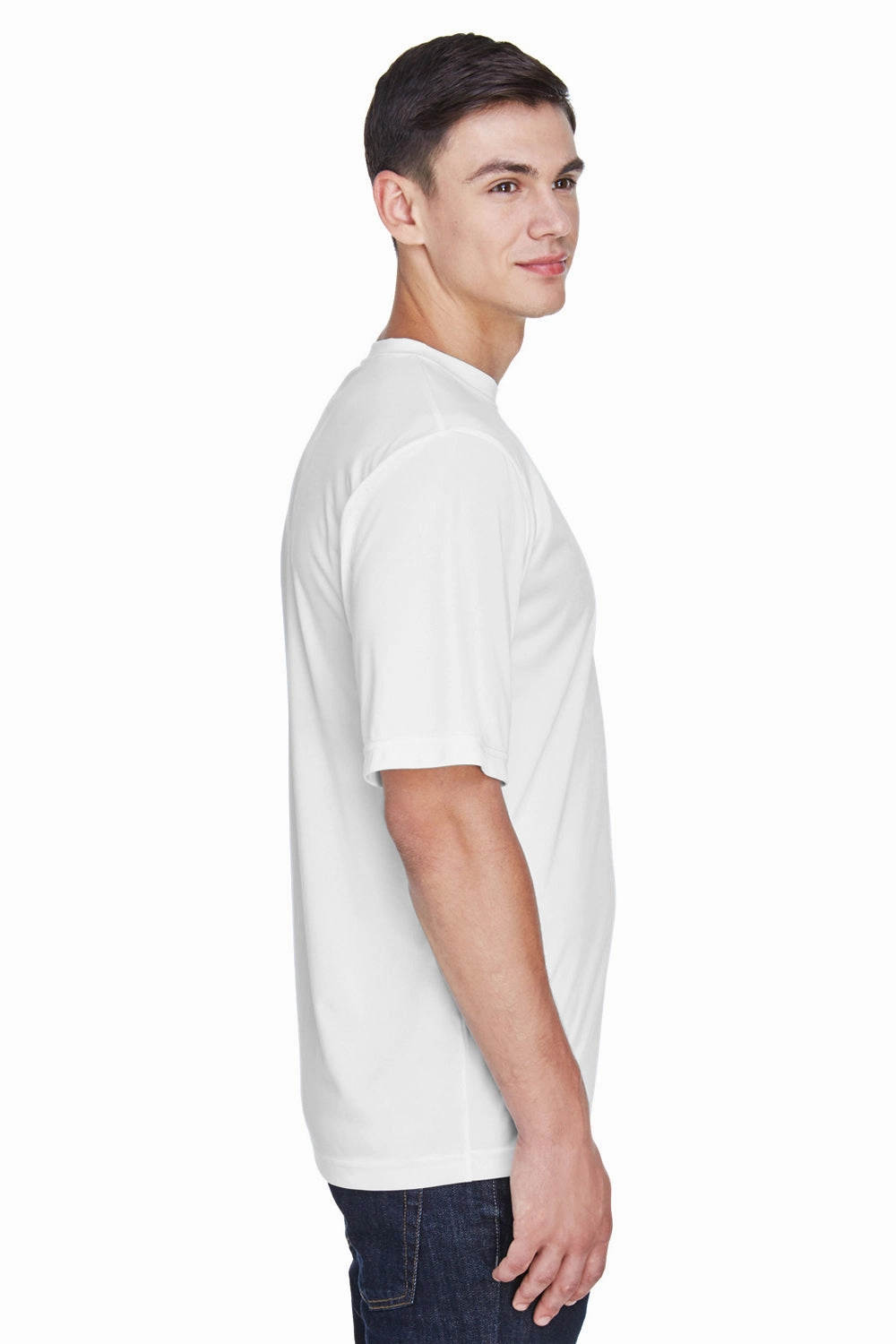 Team 365 Mens Zone Performance Moisture Wicking Short Sleeve Crewneck T-Shirt - White