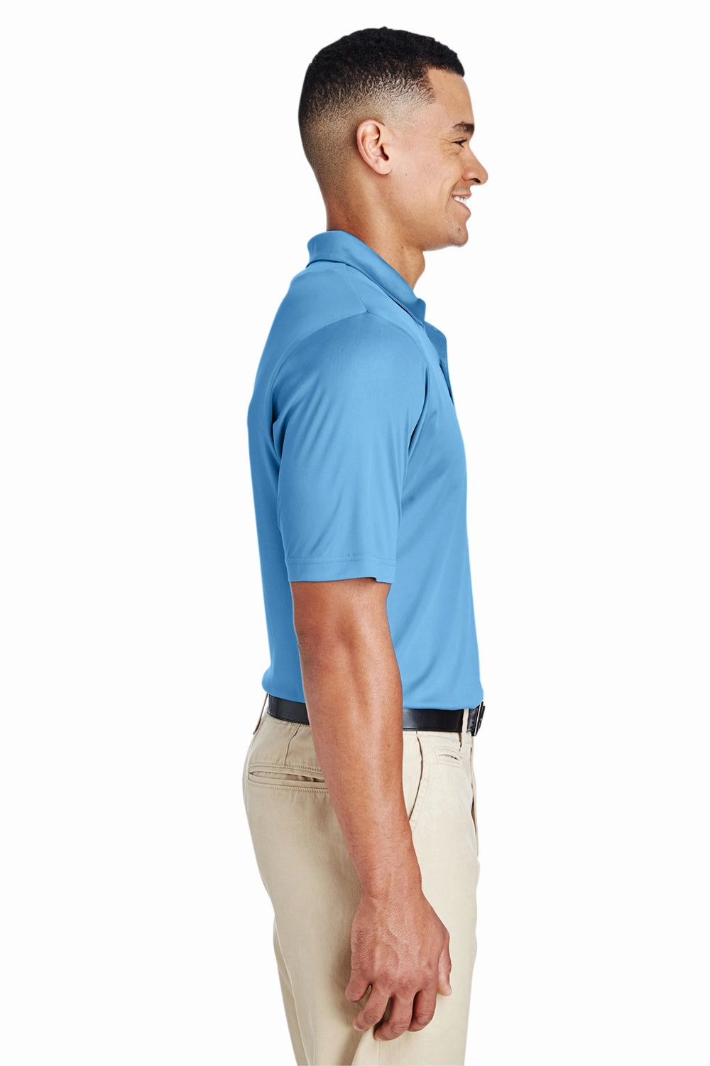 Team 365 Mens Zone Performance Moisture Wicking Short Sleeve Polo Shirt - Light Blue