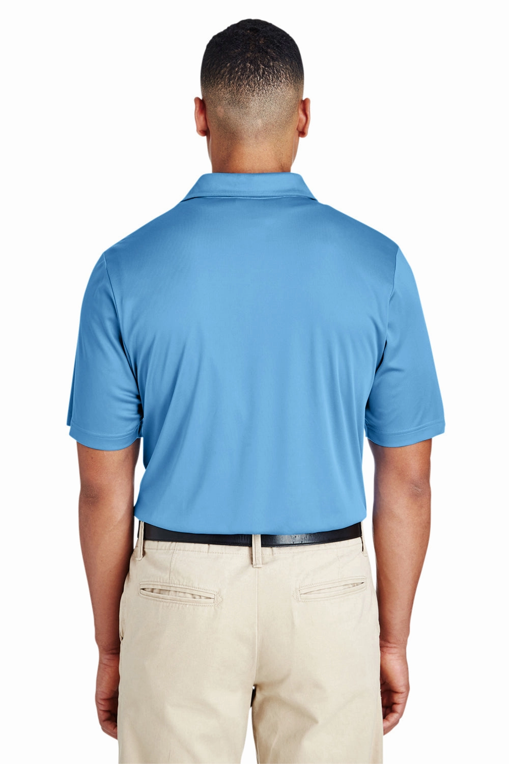 Team 365 Mens Zone Performance Moisture Wicking Short Sleeve Polo Shirt - Light Blue