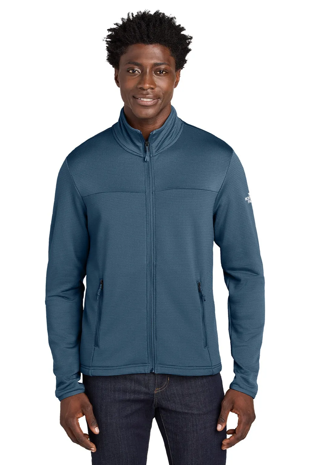 The North Face Mens Aim Fleece Full Zip Jacket - Shady Blue