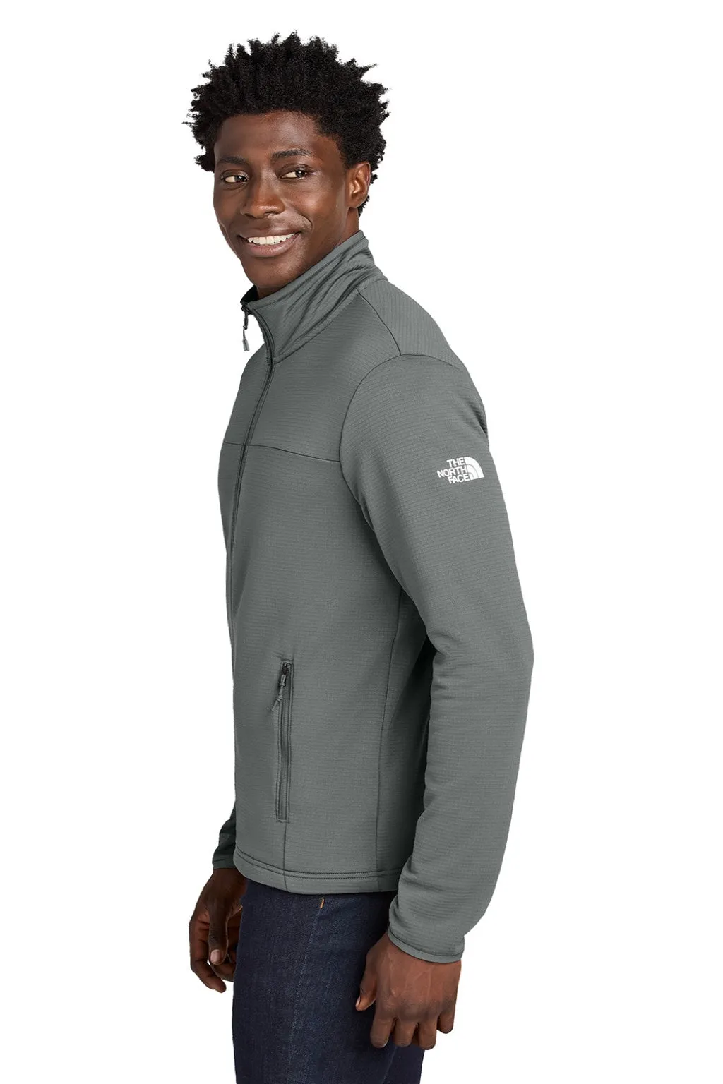The North Face Mens Aim Fleece Full Zip Jacket - Smoked Pearl Grey
