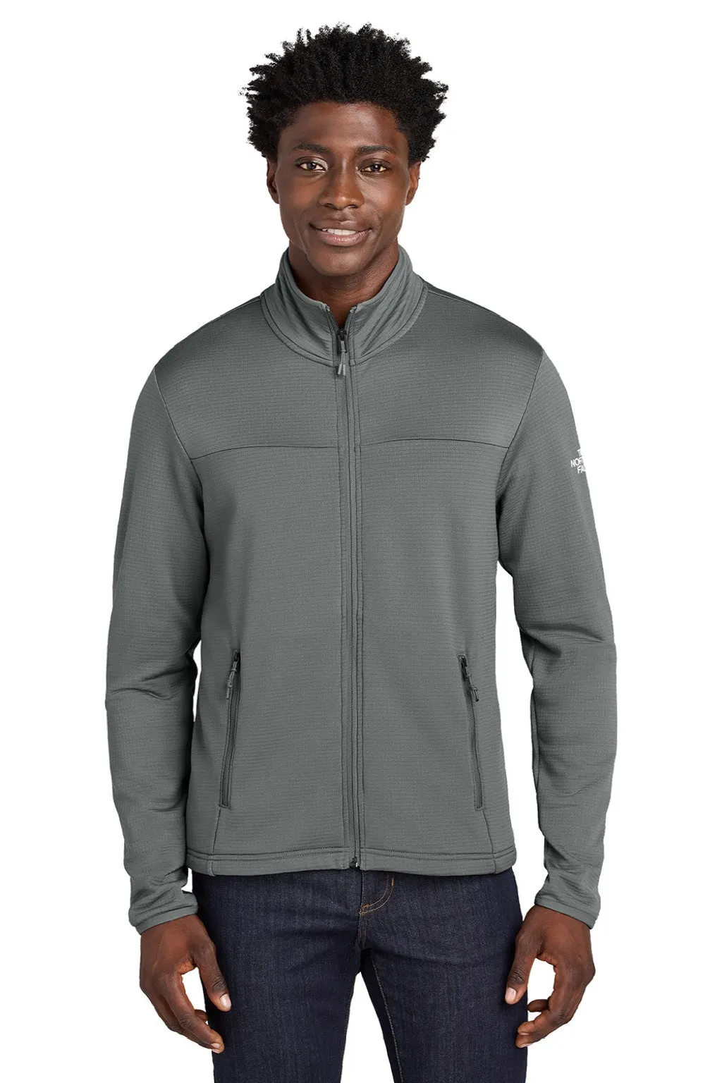 The North Face Mens Aim Fleece Full Zip Jacket - Smoked Pearl Grey