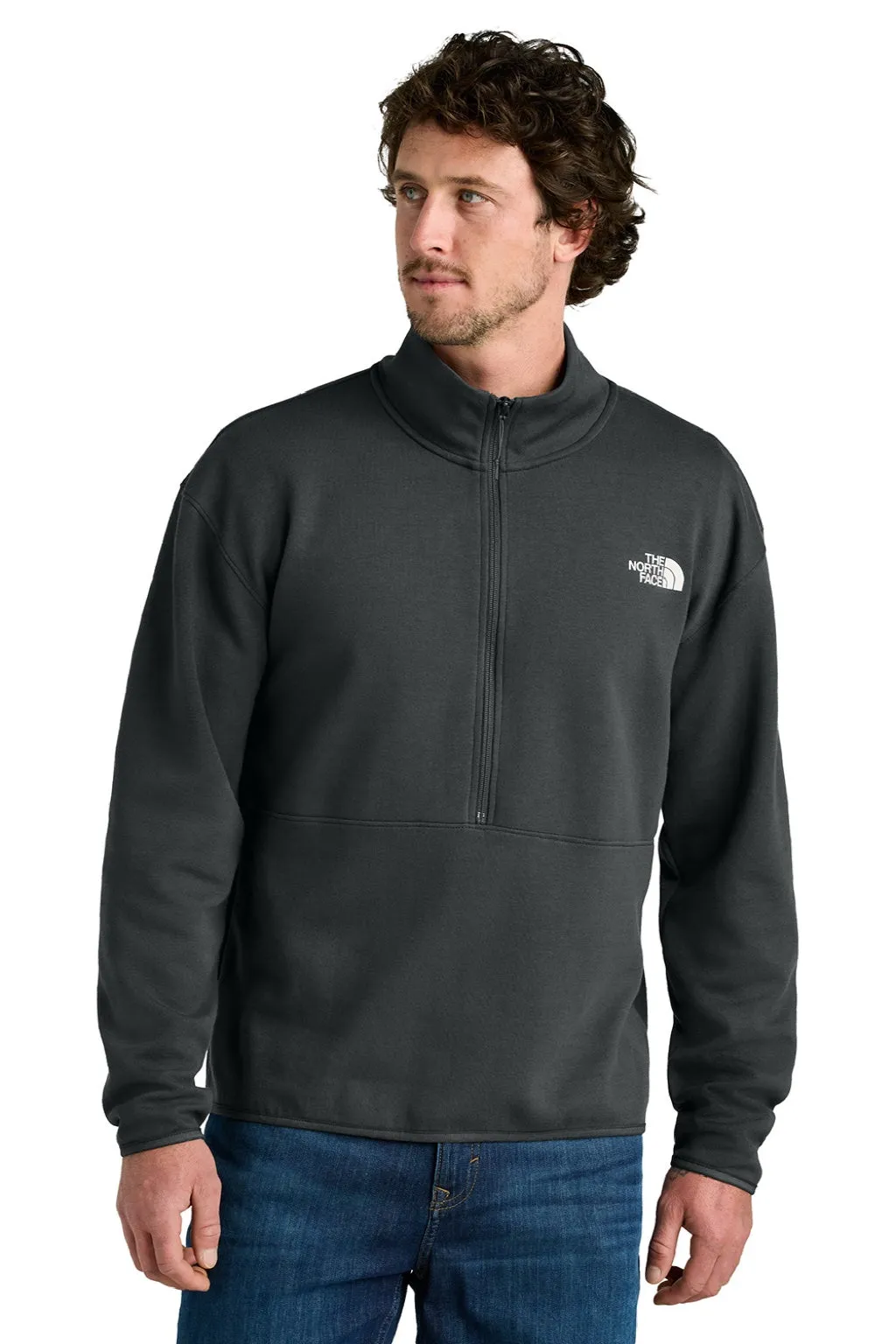 The North Face Mens Double Knit 1/4 Zip Fleece Jacket - Asphalt Grey