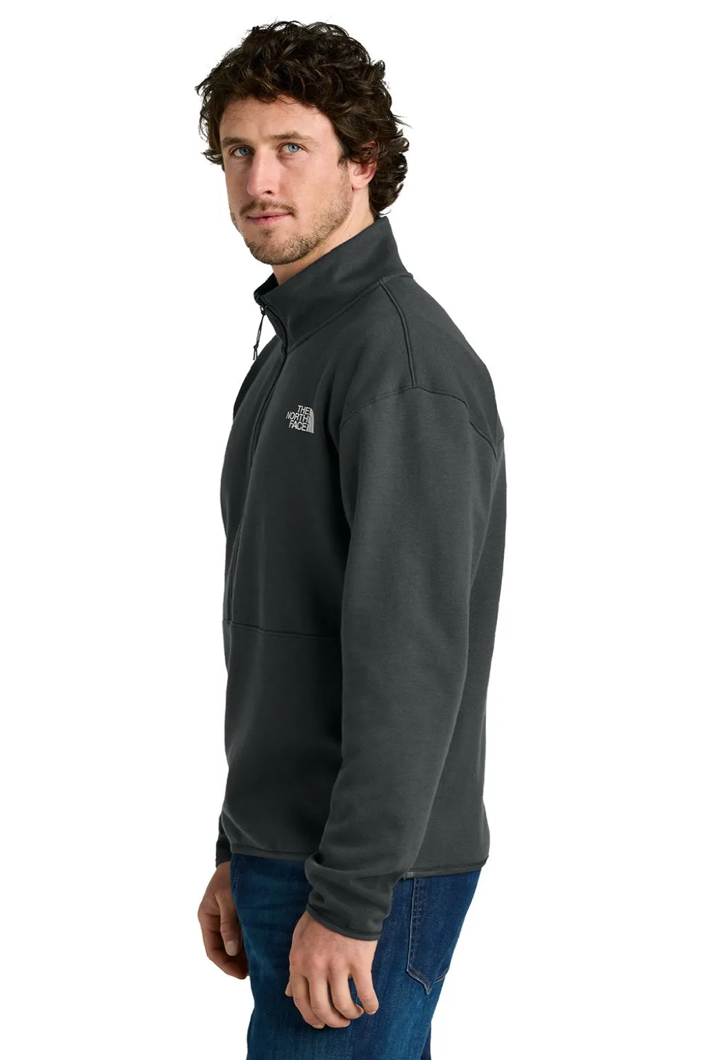 The North Face Mens Double Knit 1/4 Zip Fleece Jacket - Asphalt Grey