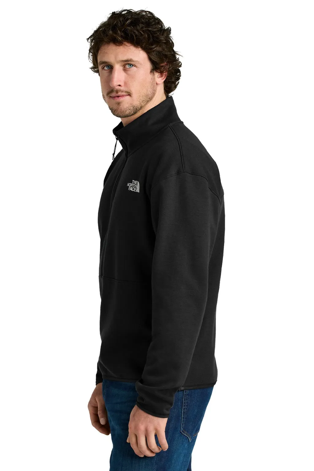 The North Face Mens Double Knit 1/4 Zip Fleece Jacket - Black