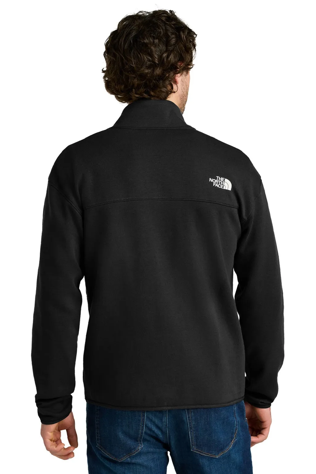 The North Face Mens Double Knit 1/4 Zip Fleece Jacket - Black