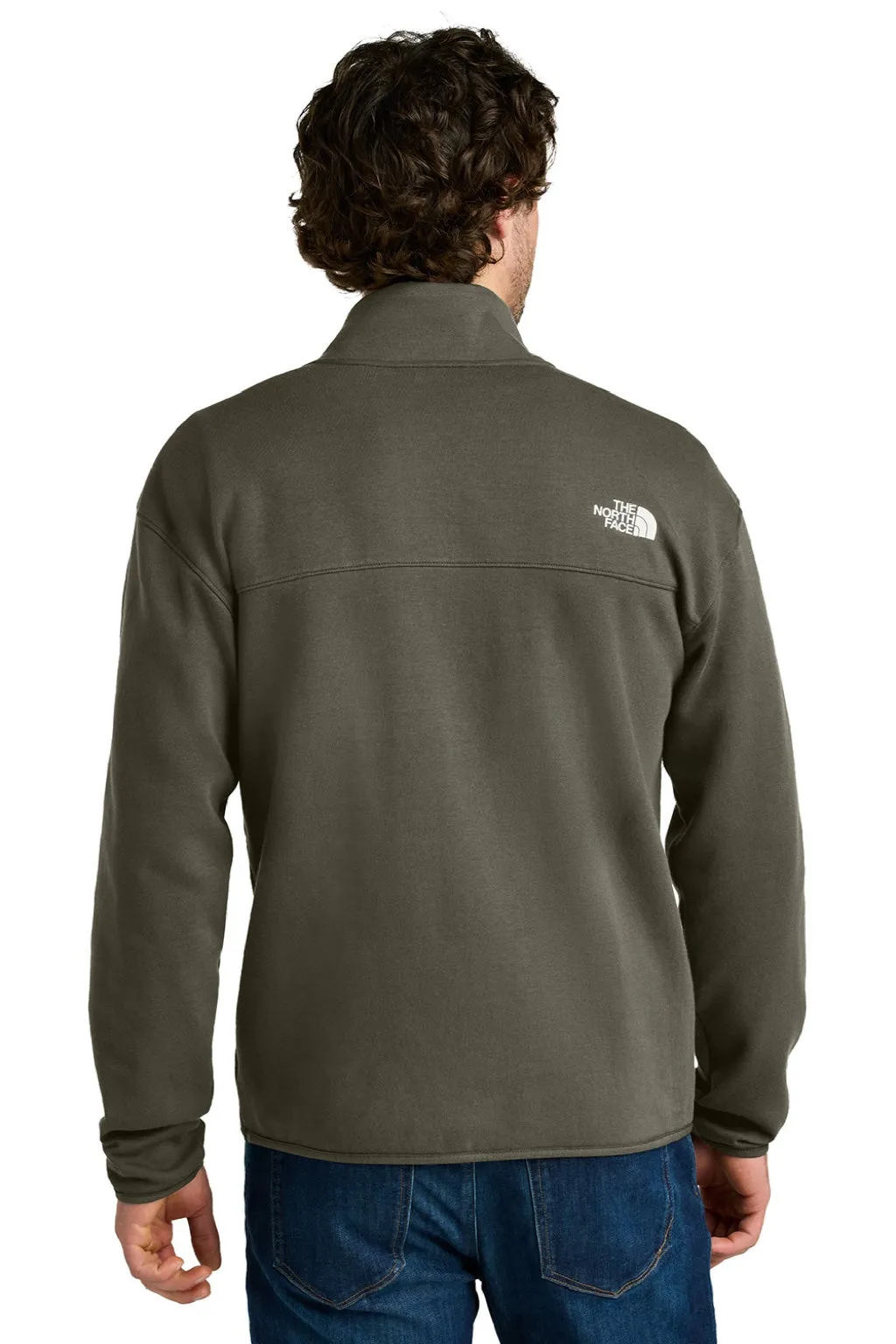 The North Face Mens Double Knit 1/4 Zip Fleece Jacket - New Taupe Green