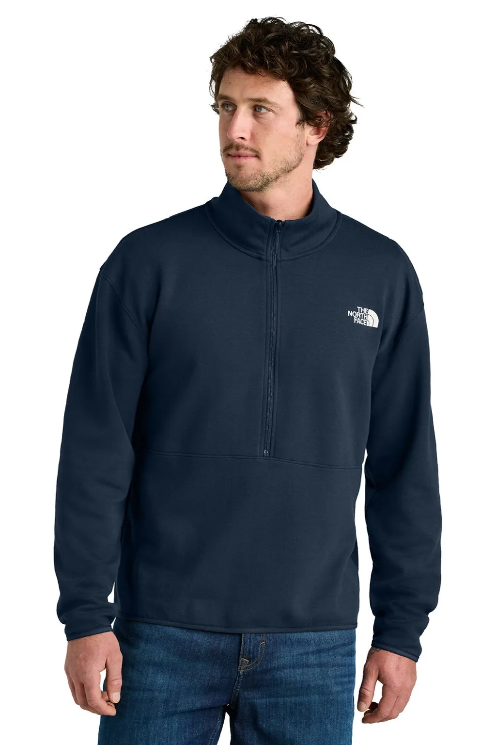 The North Face Mens Double Knit 1/4 Zip Fleece Jacket - Summit Navy Blue