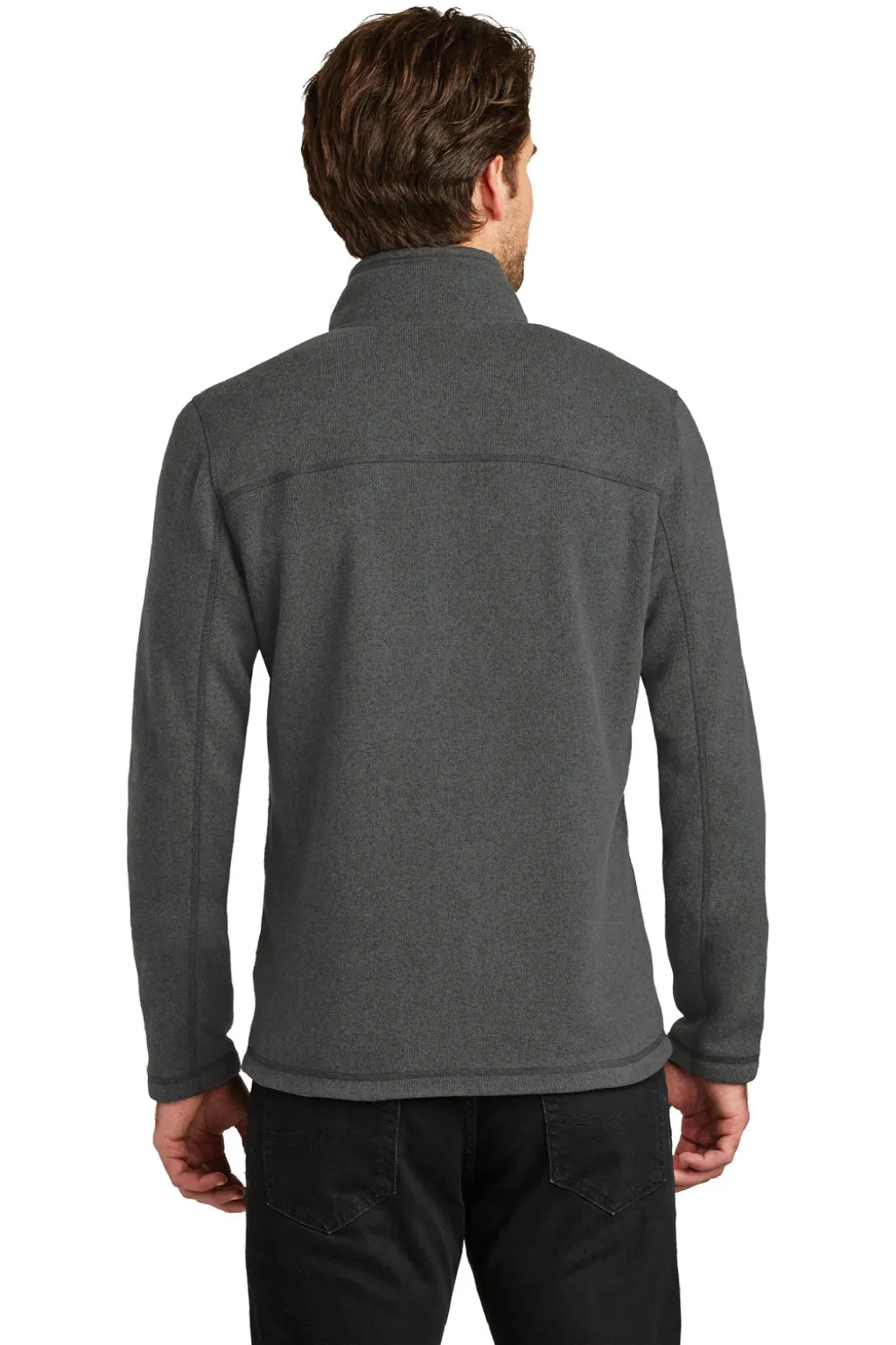 The North Face Mens Full Zip Sweater Fleece Jacket - Heather Black