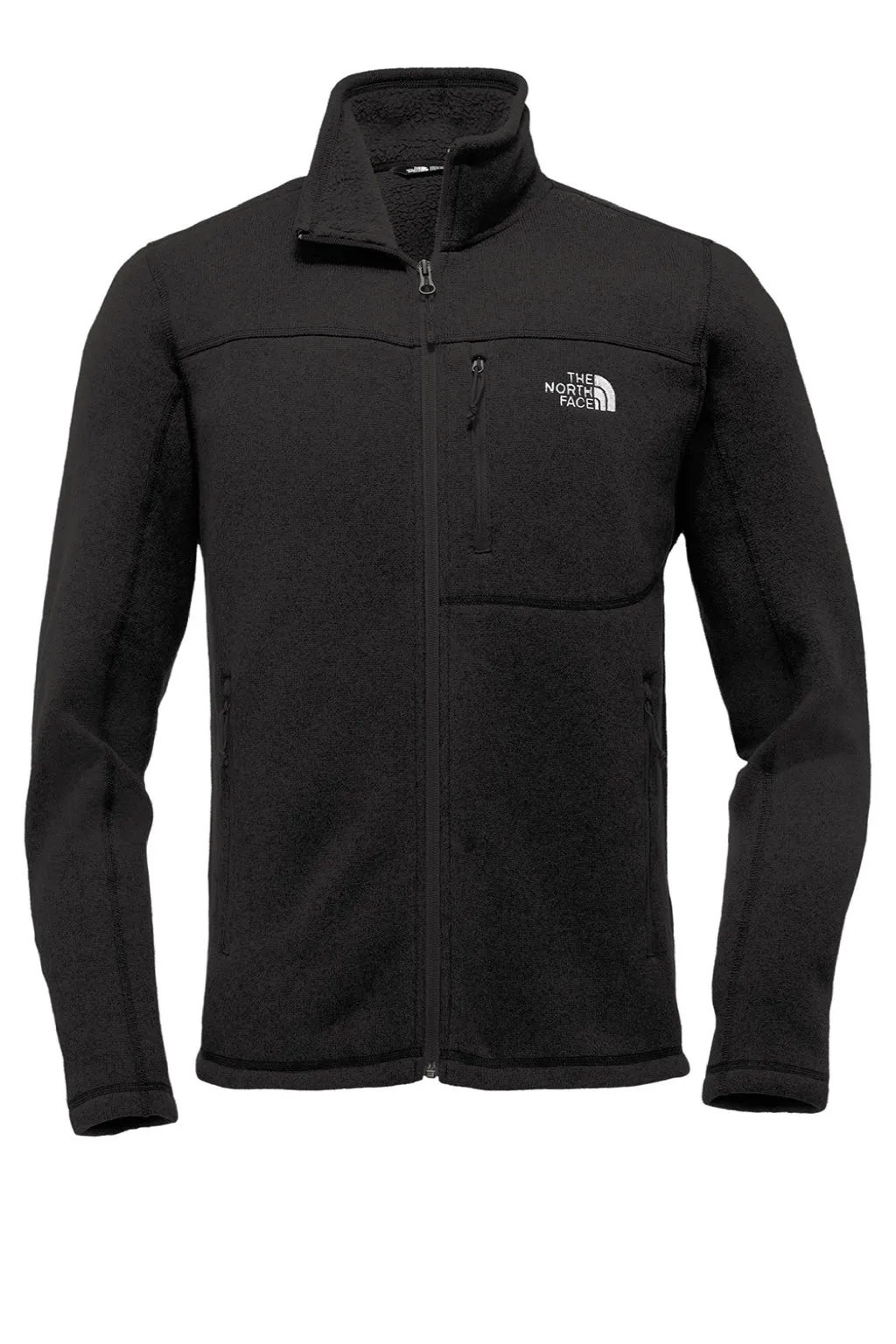 The North Face Mens Full Zip Sweater Fleece Jacket - Heather Black
