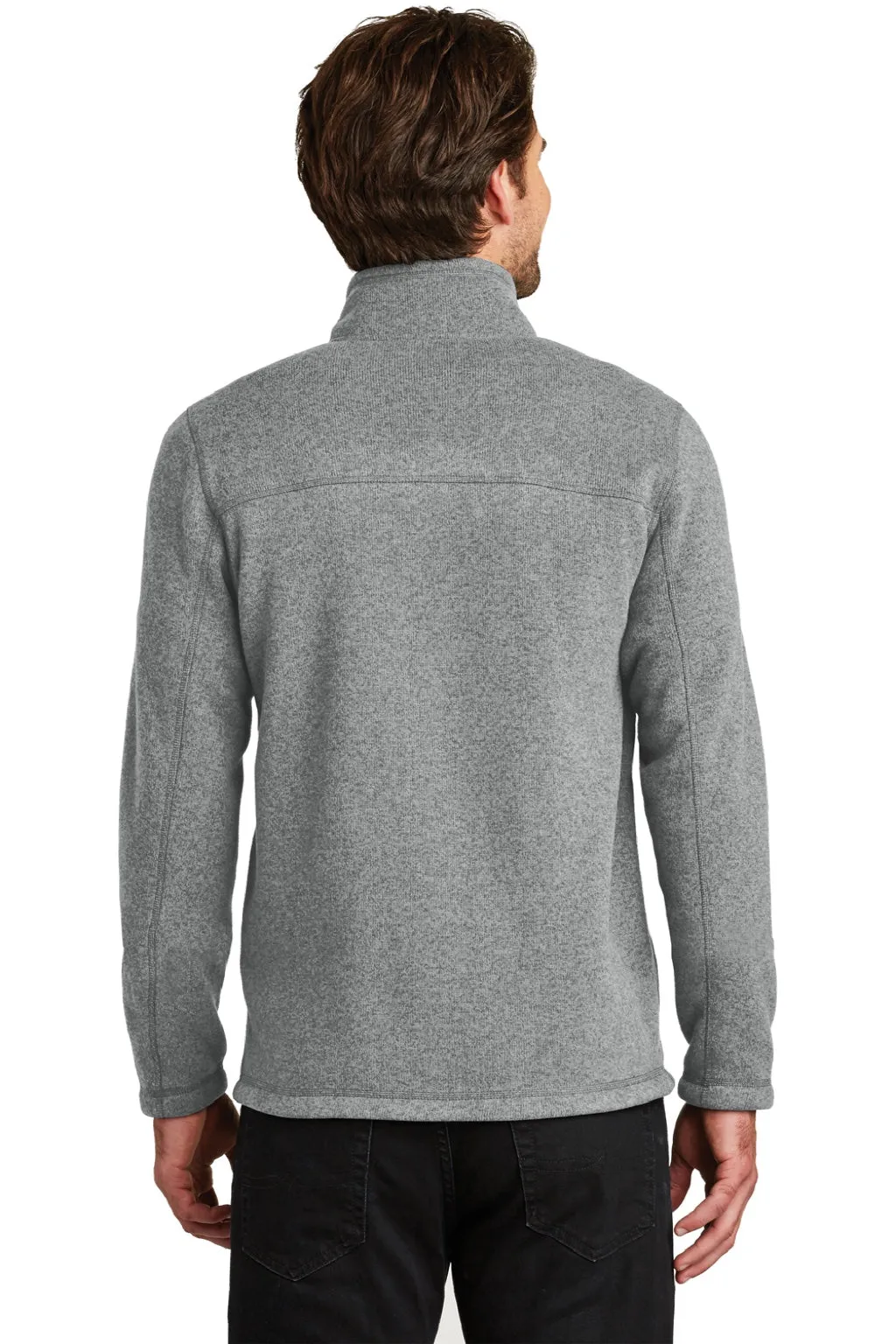 The North Face Mens Full Zip Sweater Fleece Jacket - Heather Medium Grey