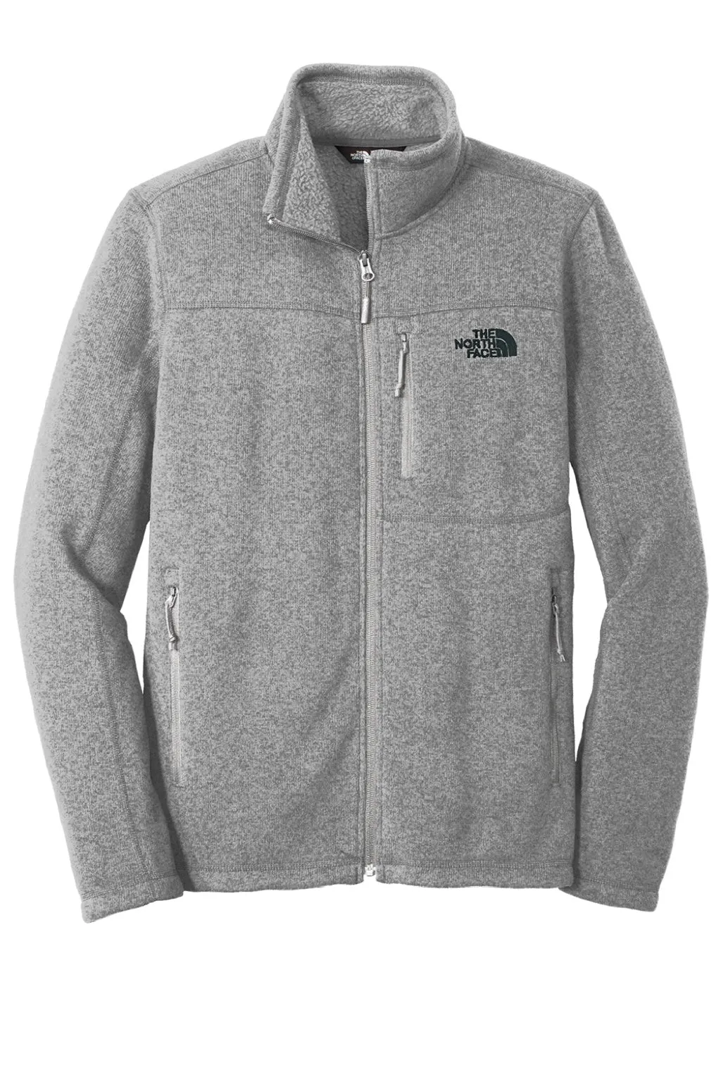 The North Face Mens Full Zip Sweater Fleece Jacket - Heather Medium Grey