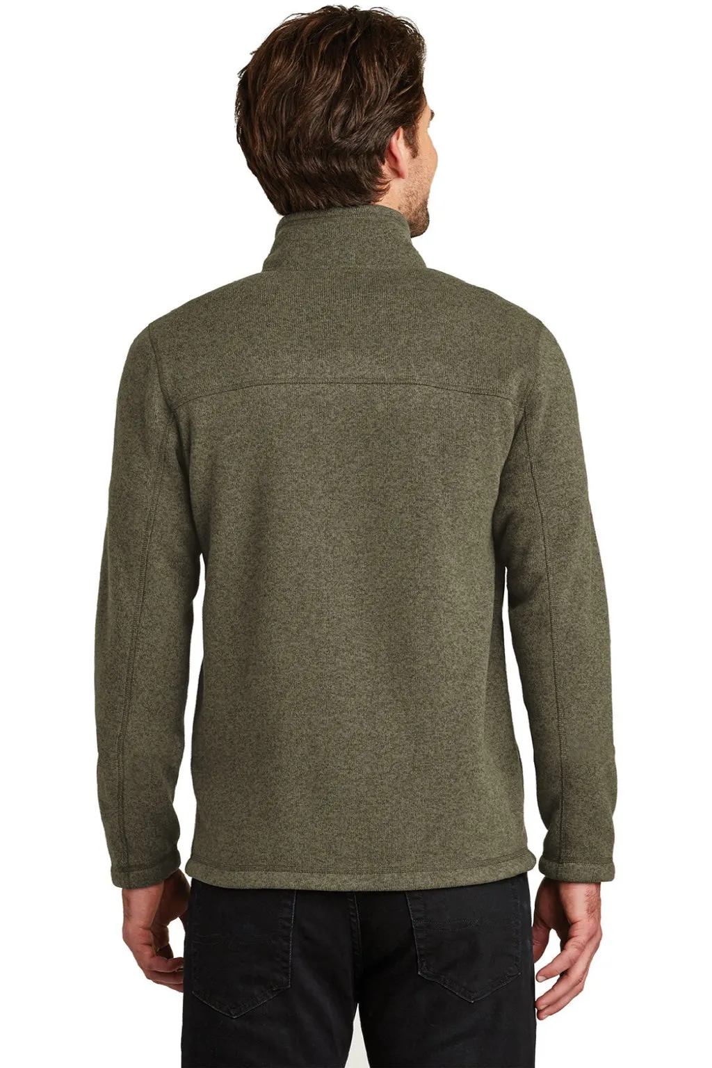 The North Face Mens Full Zip Sweater Fleece Jacket - Heather New Taupe Green
