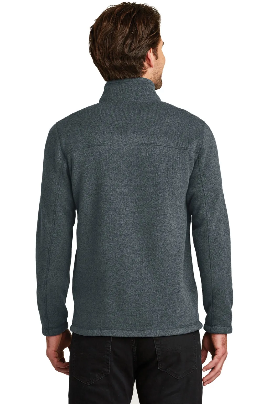 The North Face Mens Full Zip Sweater Fleece Jacket - Heather Urban Navy Blue