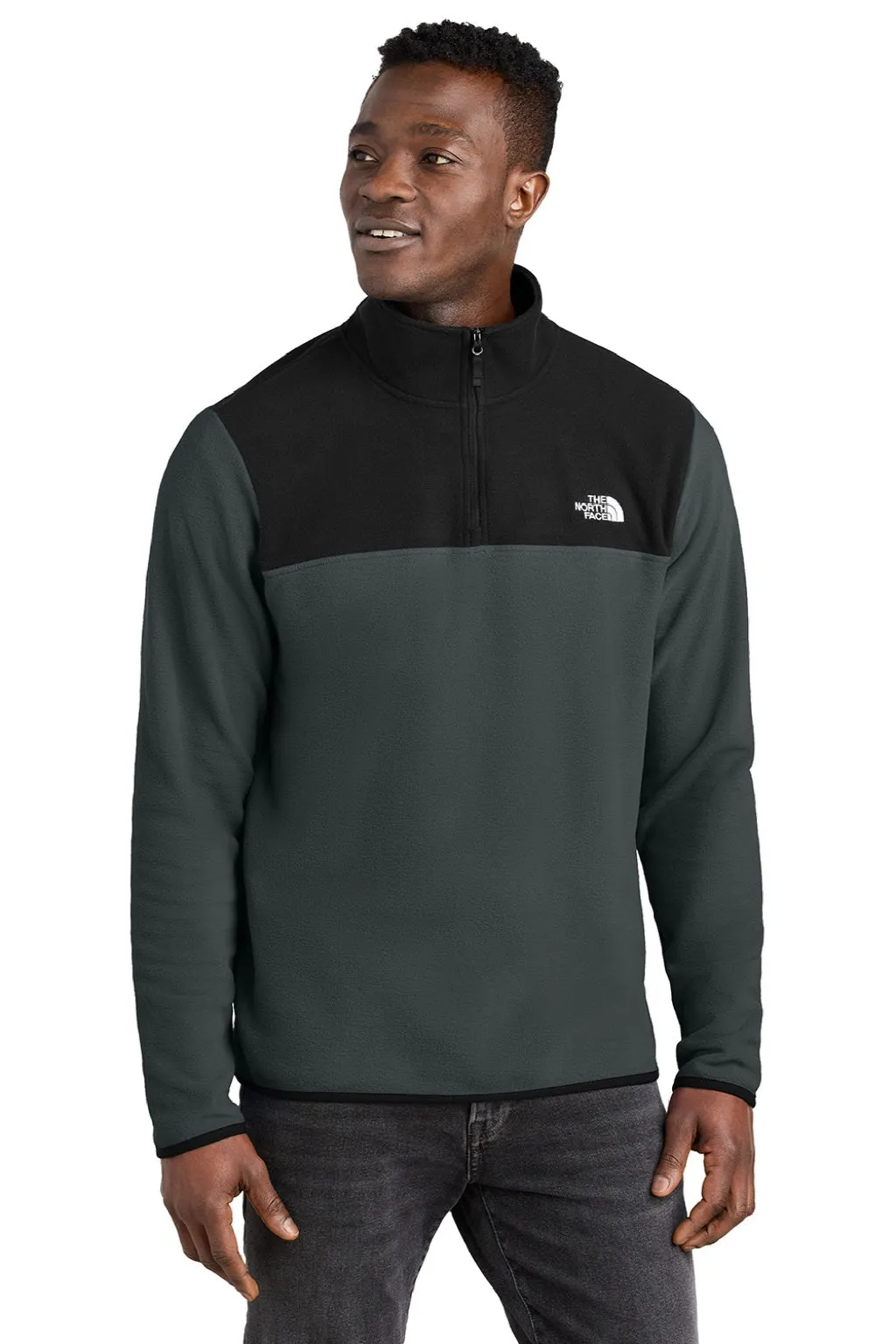 The North Face Mens Glacier Fleece 1/4 Zip Jacket - Asphalt Grey/Black