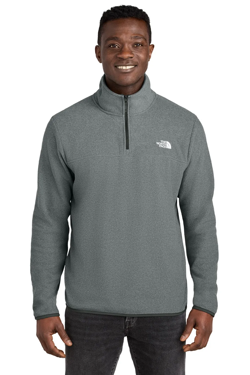 The North Face Mens Glacier Fleece 1/4 Zip Jacket - Heather Medium Grey