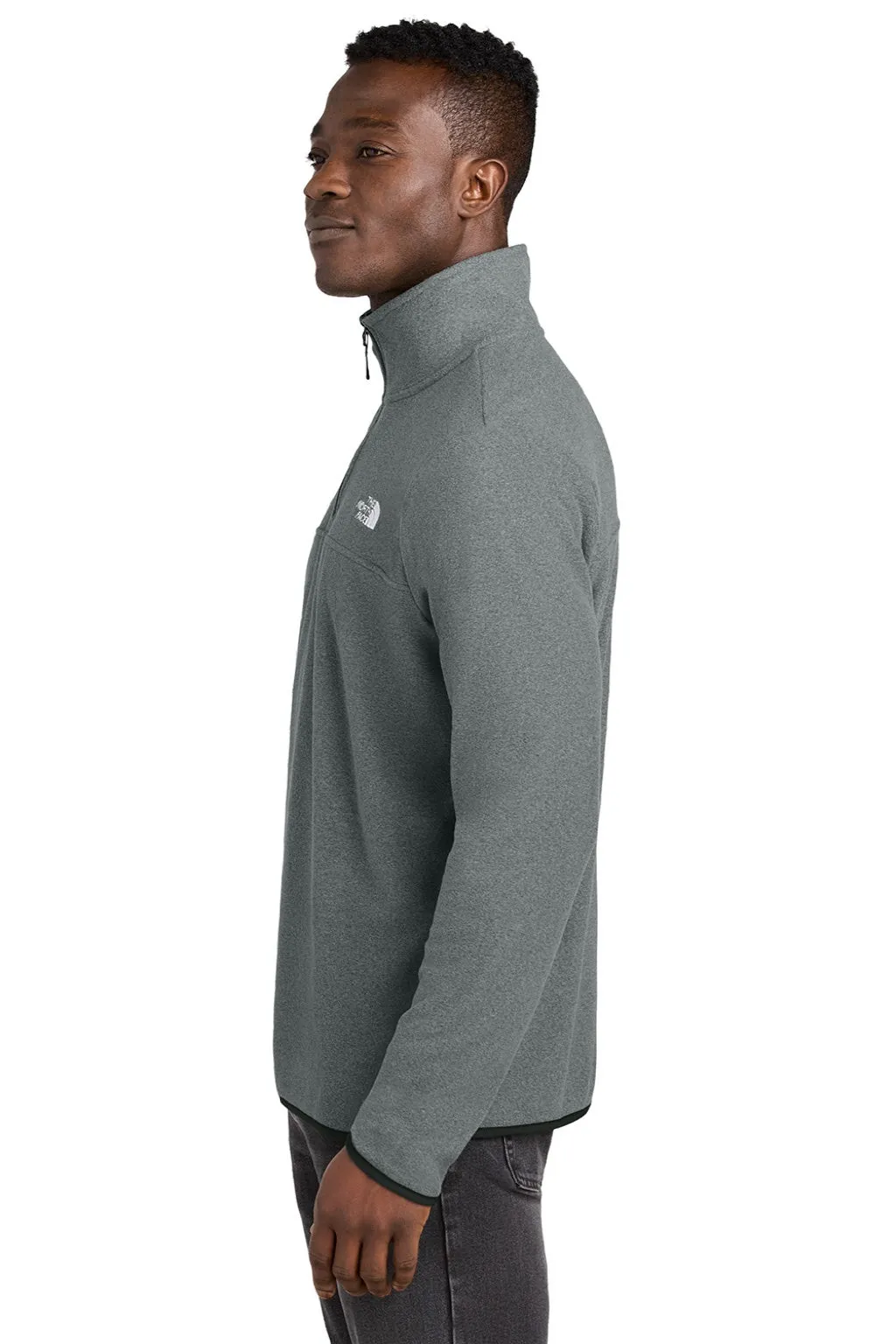 The North Face Mens Glacier Fleece 1/4 Zip Jacket - Heather Medium Grey
