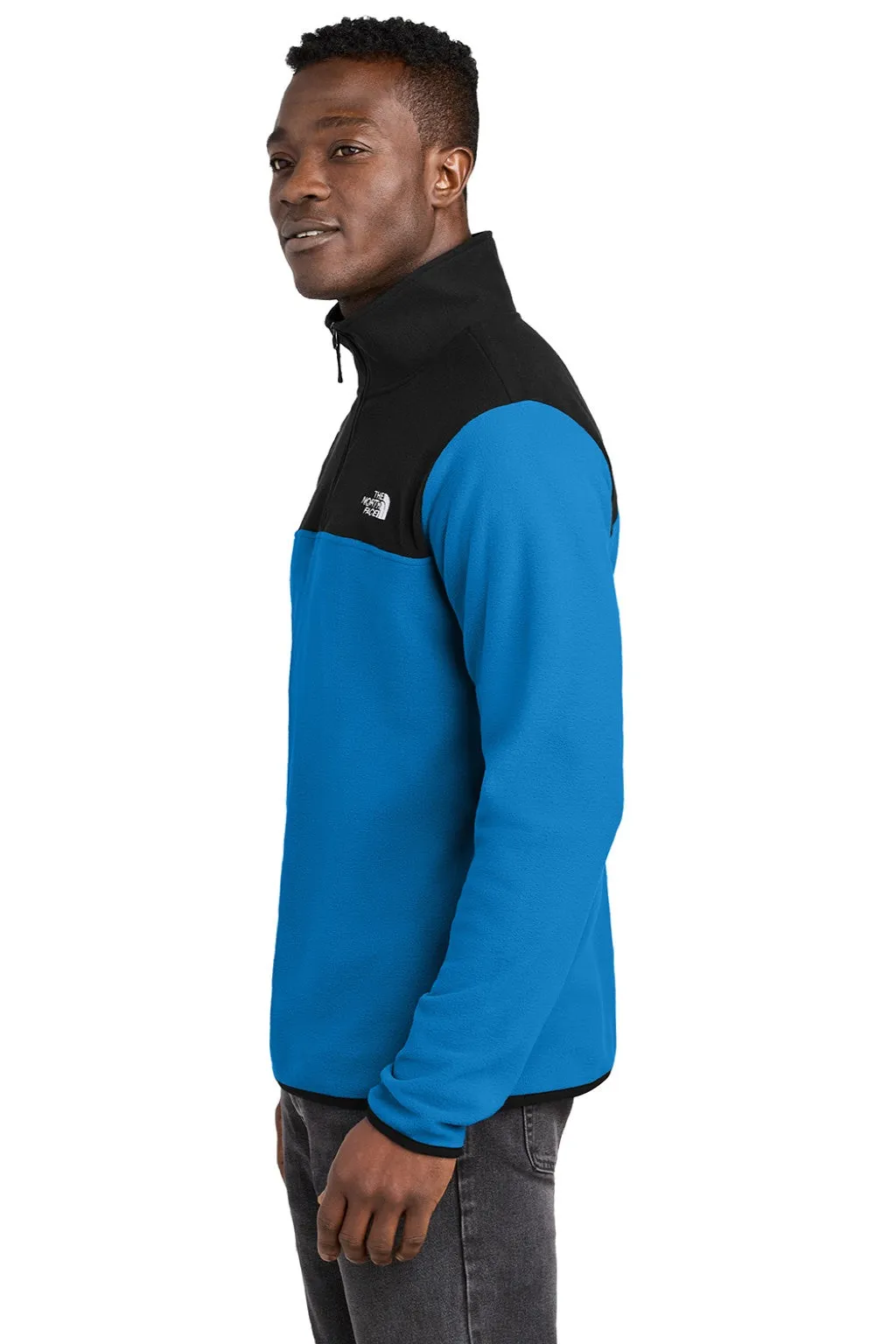 The North Face Mens Glacier Fleece 1/4 Zip Jacket - Hero Blue/Black