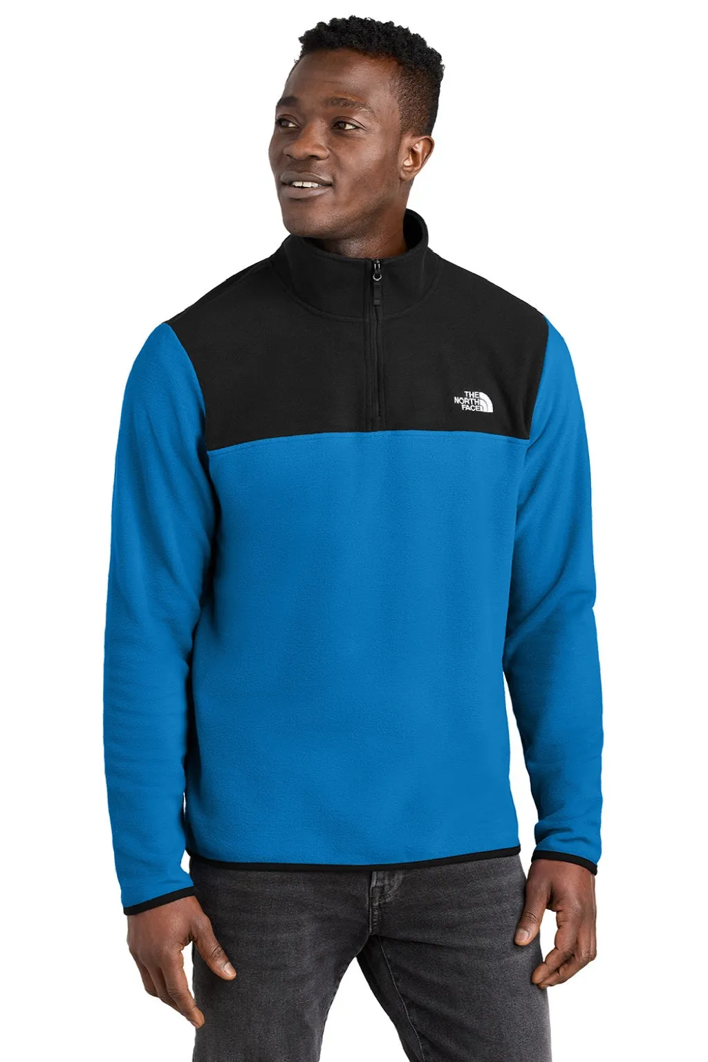 The North Face Mens Glacier Fleece 1/4 Zip Jacket - Hero Blue/Black
