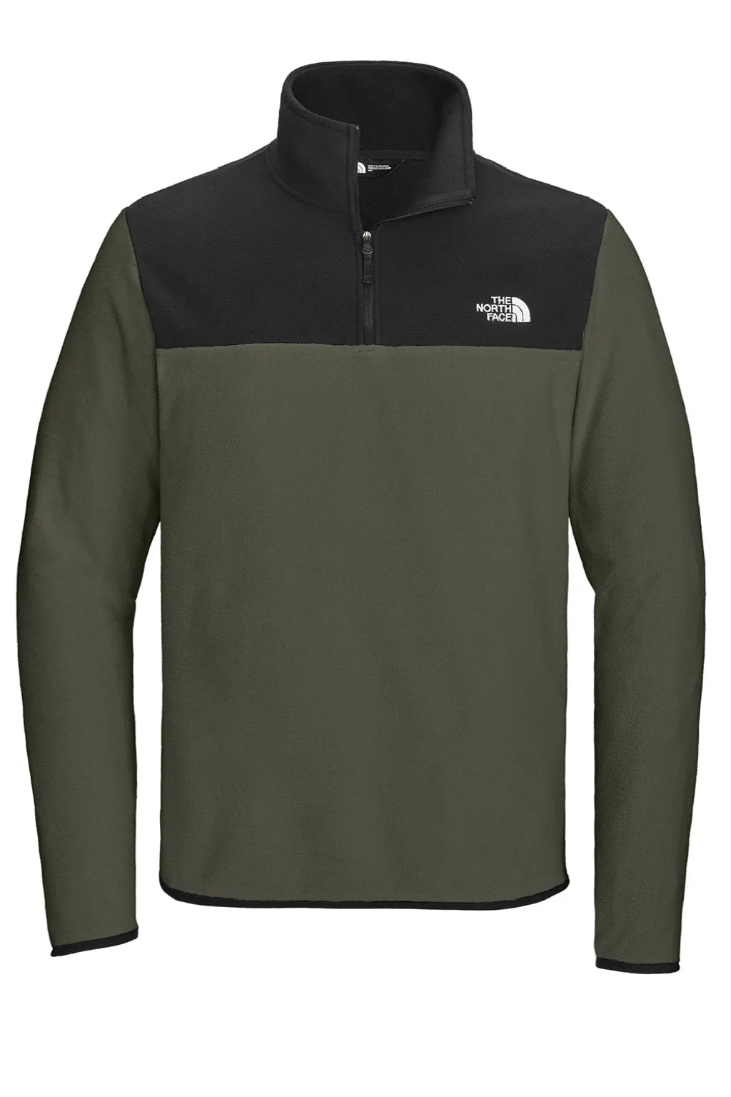 The North Face Mens Glacier Fleece 1/4 Zip Jacket - New Taupe Green/Black