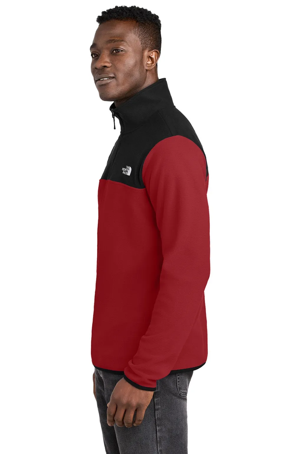The North Face Mens Glacier Fleece 1/4 Zip Jacket - Rage Red/Black
