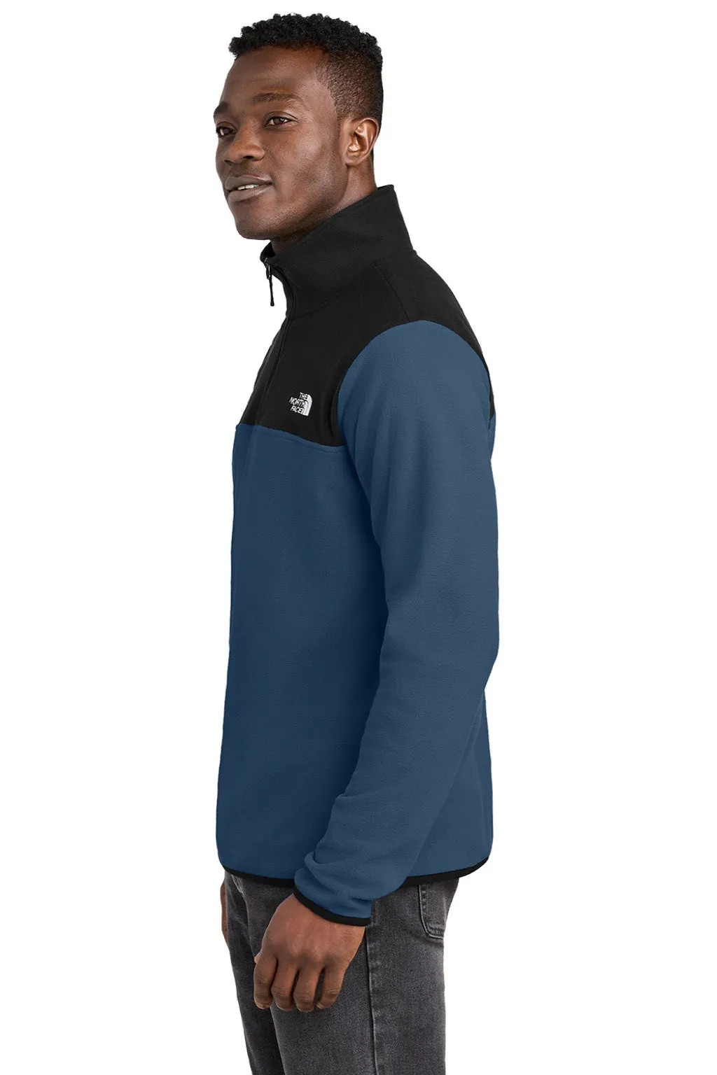 The North Face Mens Glacier Fleece 1/4 Zip Jacket - Shady Blue/Black