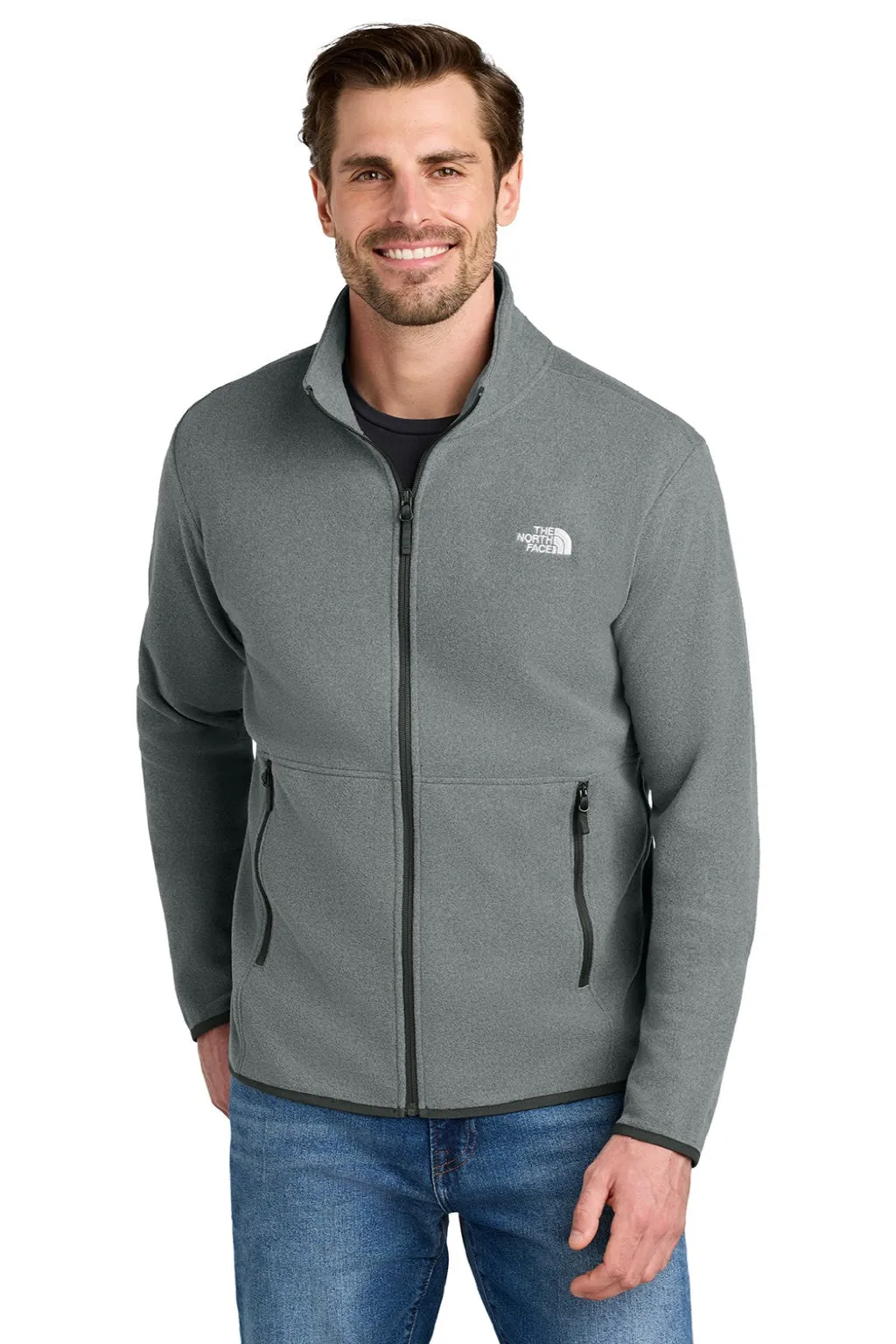 The North Face Mens Glacier Fleece Full Zip Jacket - Heather Medium Grey